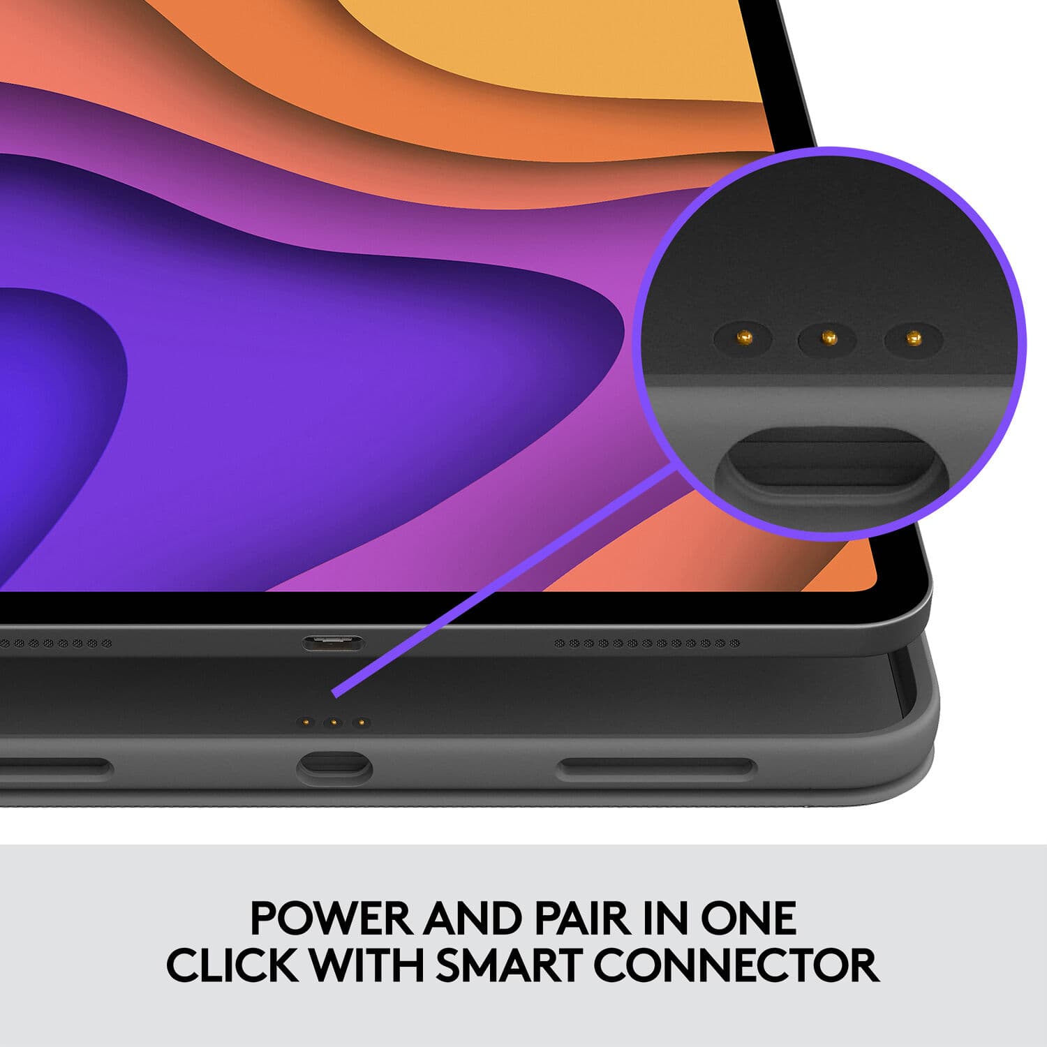 Logitech Folio Touch keyboard folio case for iPad Air 4th and 5th generation in Oxford Grey