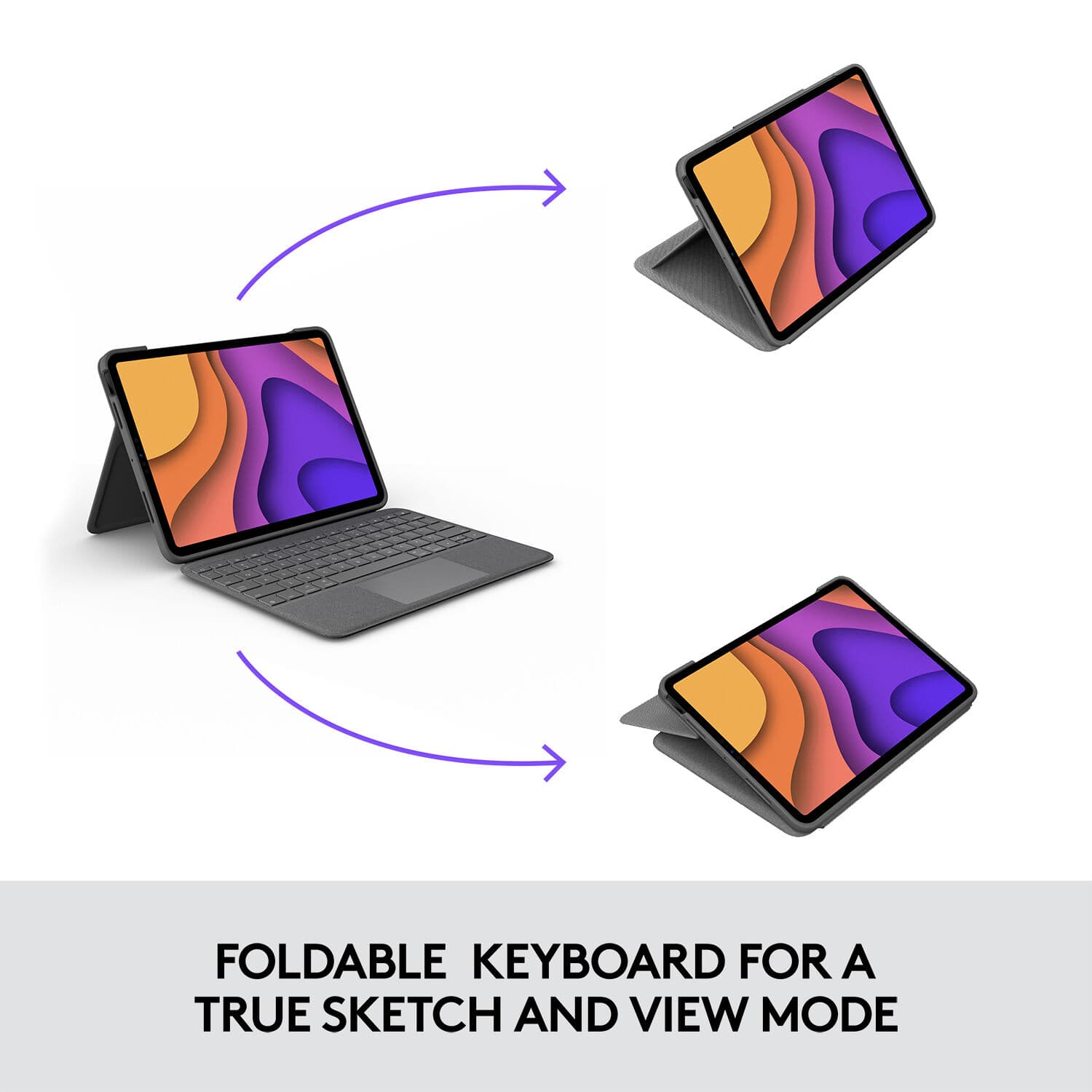 Logitech Folio Touch keyboard folio case for iPad Air 4th and 5th generation in Oxford Grey