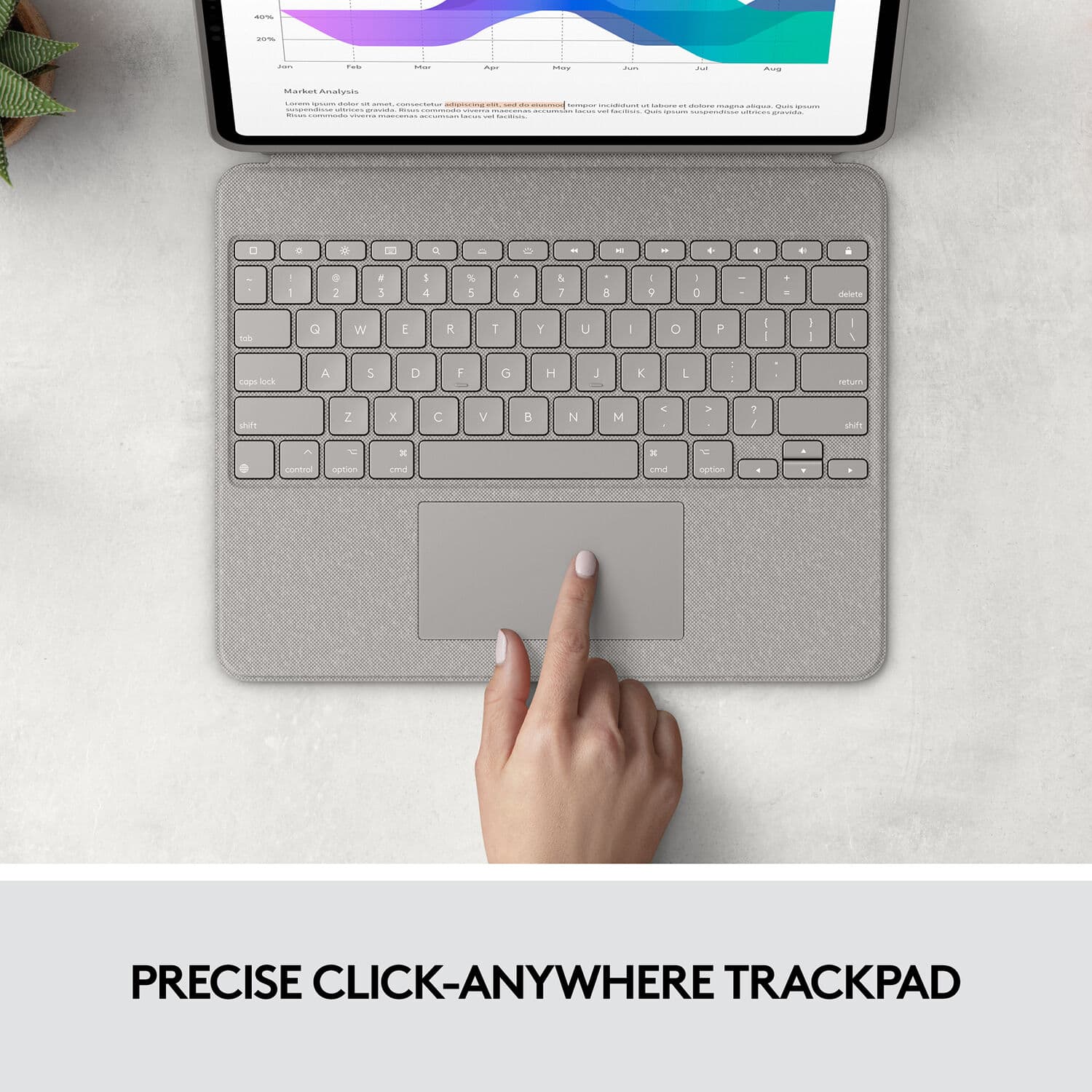 Logitech Combo Touch keyboard case for iPad Pro 12.9-inch in Sand