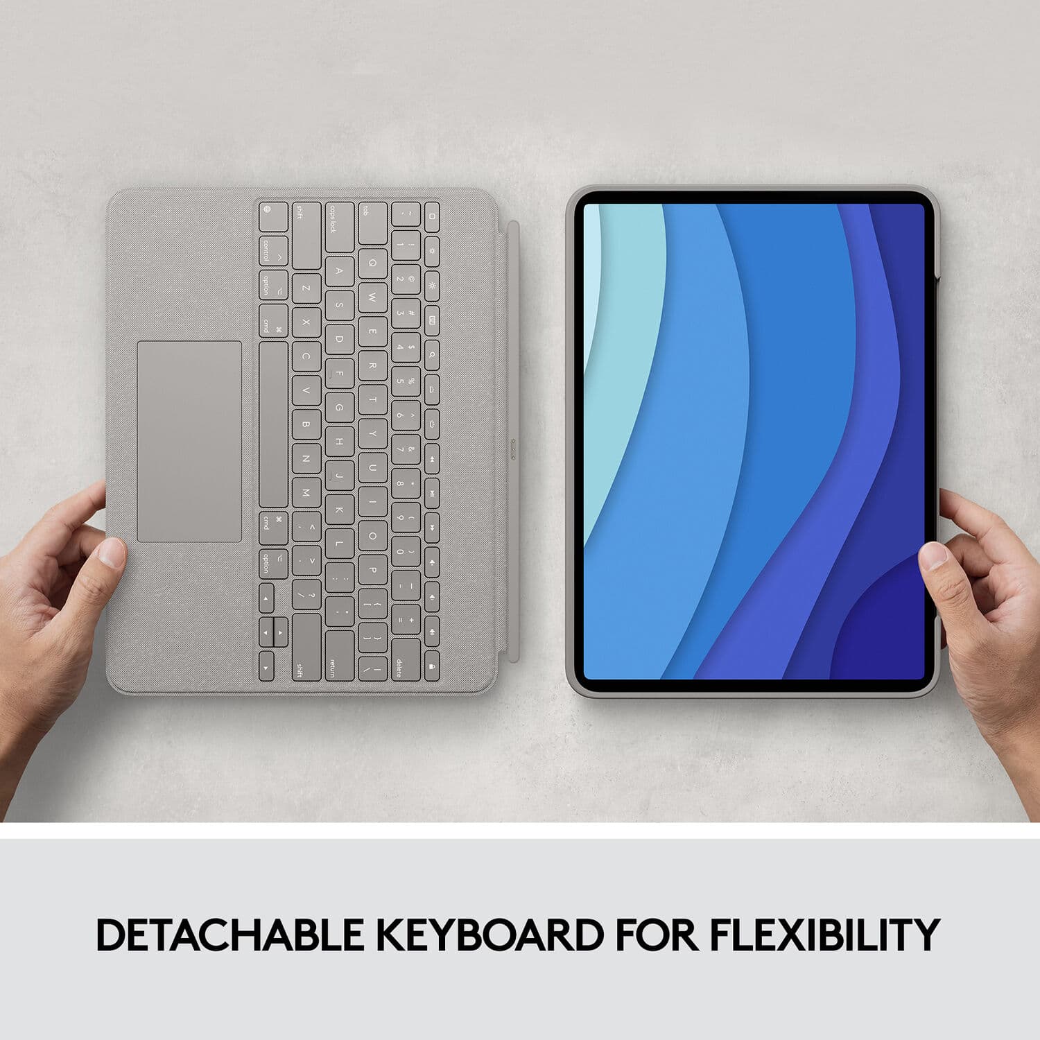 Logitech Combo Touch keyboard case for iPad Pro 12.9-inch in Sand