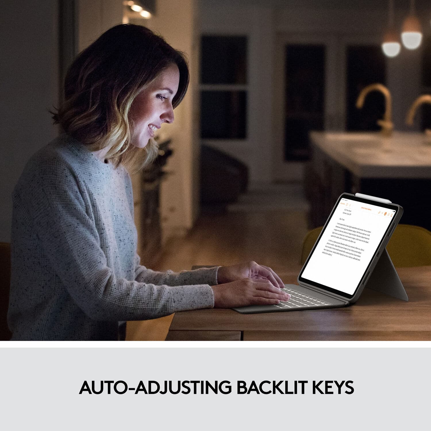 Logitech Combo Touch keyboard case for iPad Pro 12.9-inch in Sand