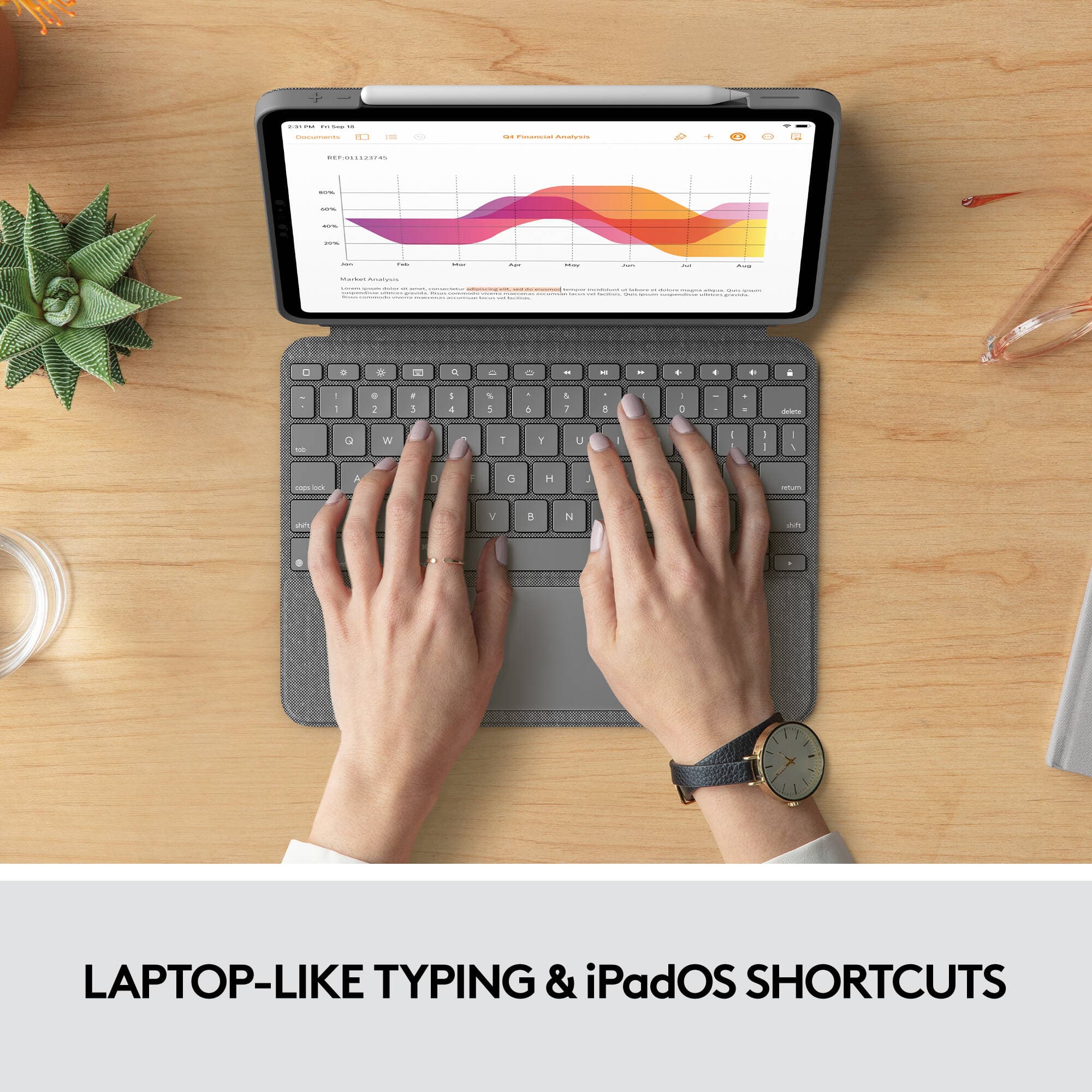 Logitech Combo Touch keyboard case for iPad Air 4th and 5th generation in Oxford Grey