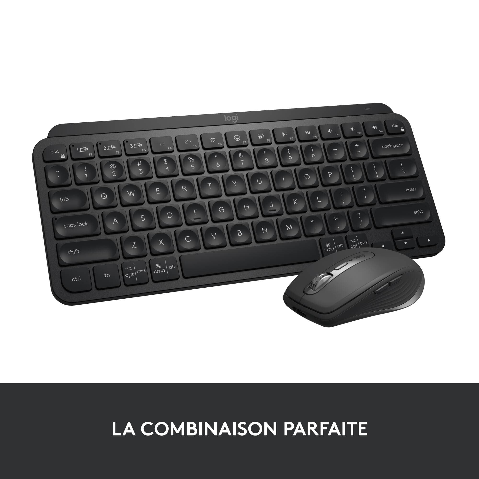 Logitech MX Keys Mini black compact wireless keyboard with backlit keys