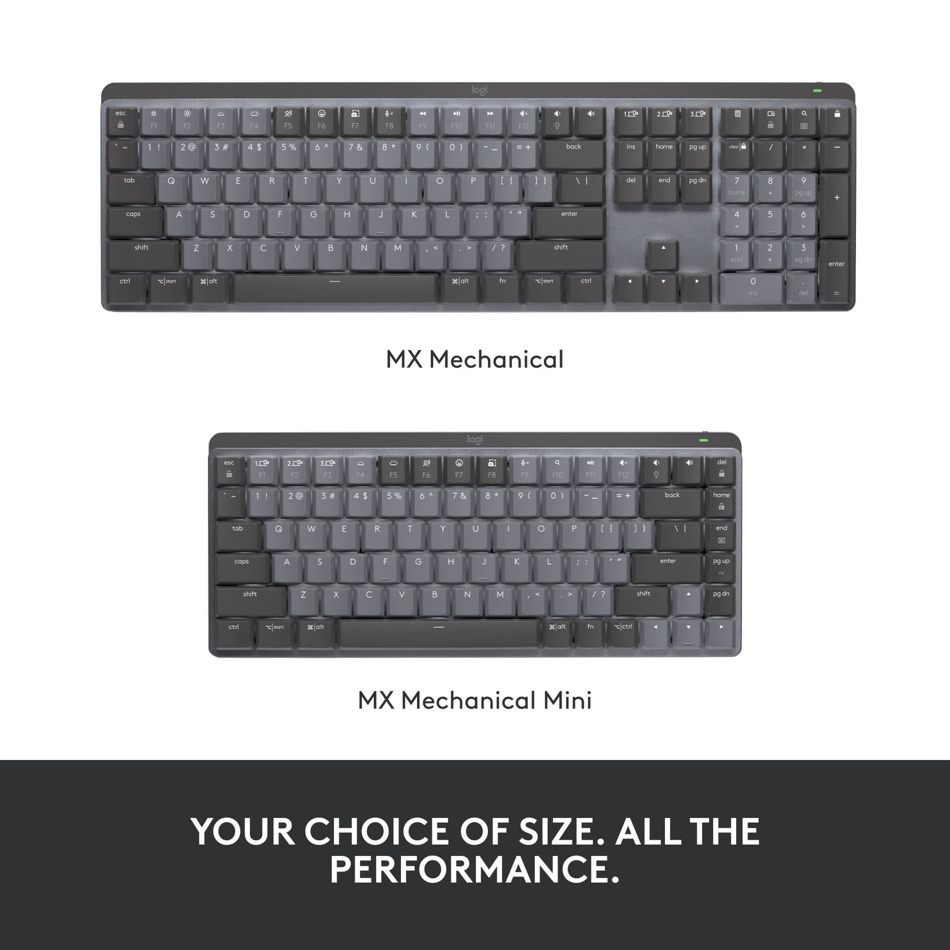 Logitech MX Mechanical wireless illuminated performance keyboard in Graphite with Brown switches