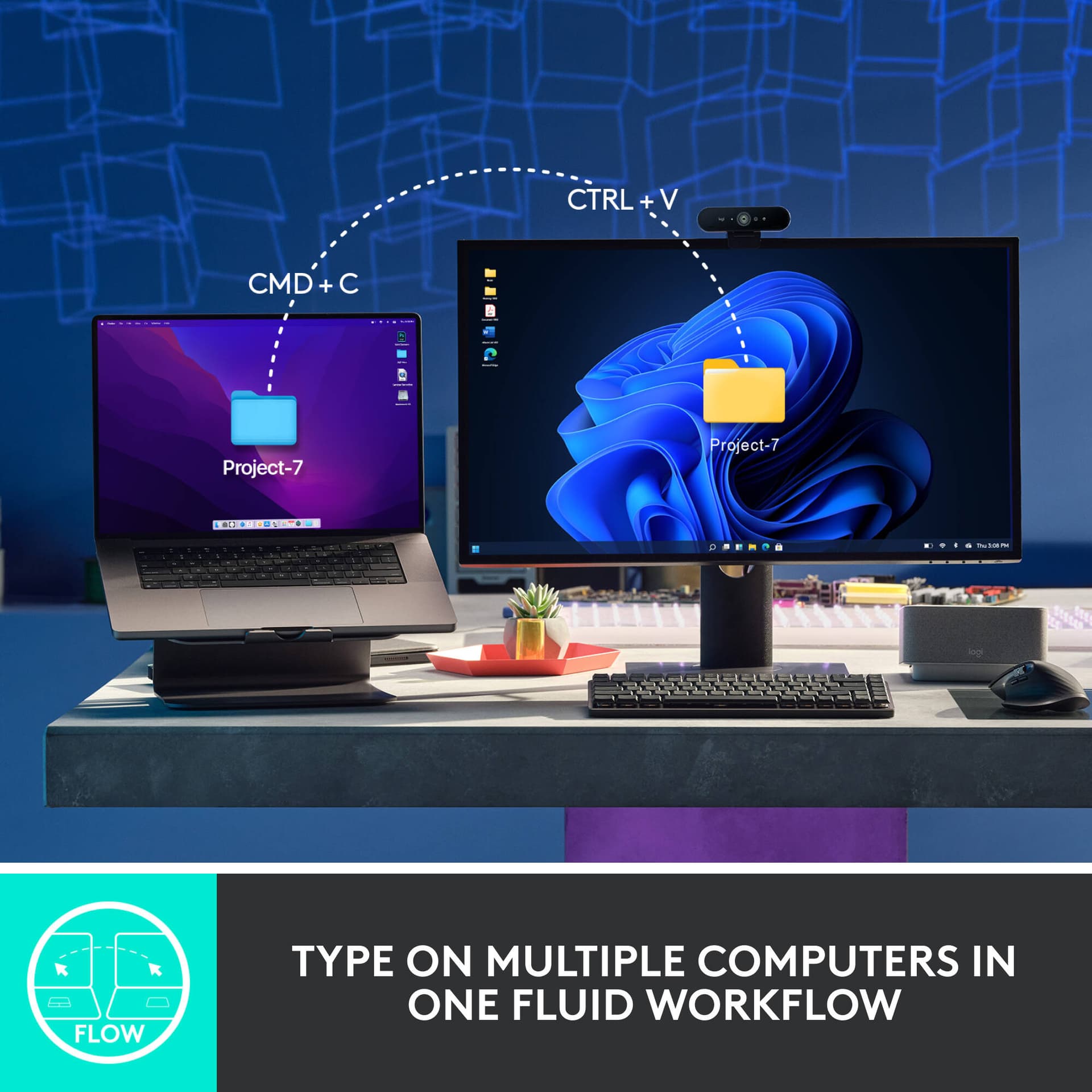 Logitech MX Mechanical wireless illuminated performance keyboard in Graphite with Brown switches