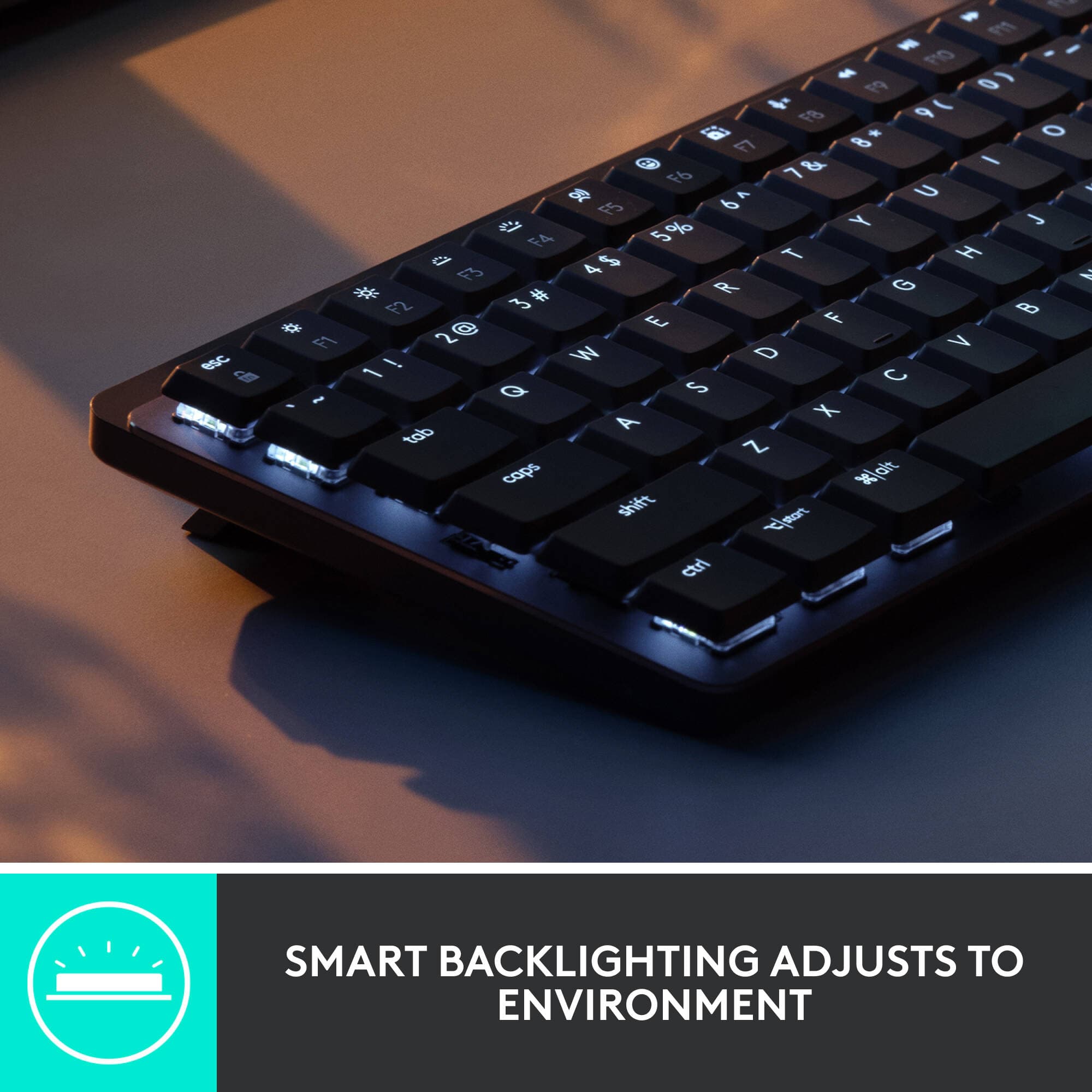 Logitech MX Mechanical Mini illuminated wireless keyboard with compact layout