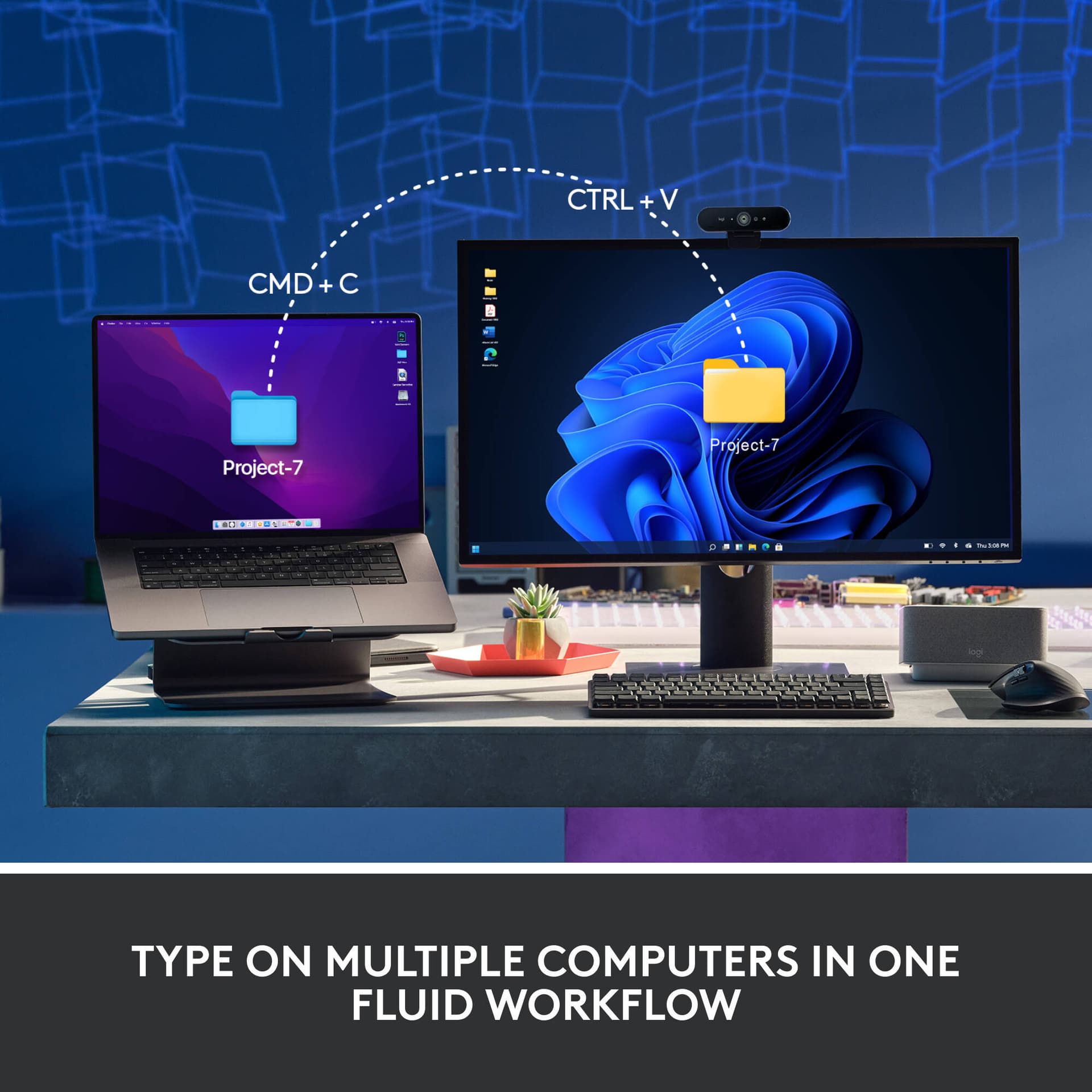 Logitech MX Mechanical Mini wireless illuminated keyboard in graphite with compact tenkeyless layout and BOLT receiver