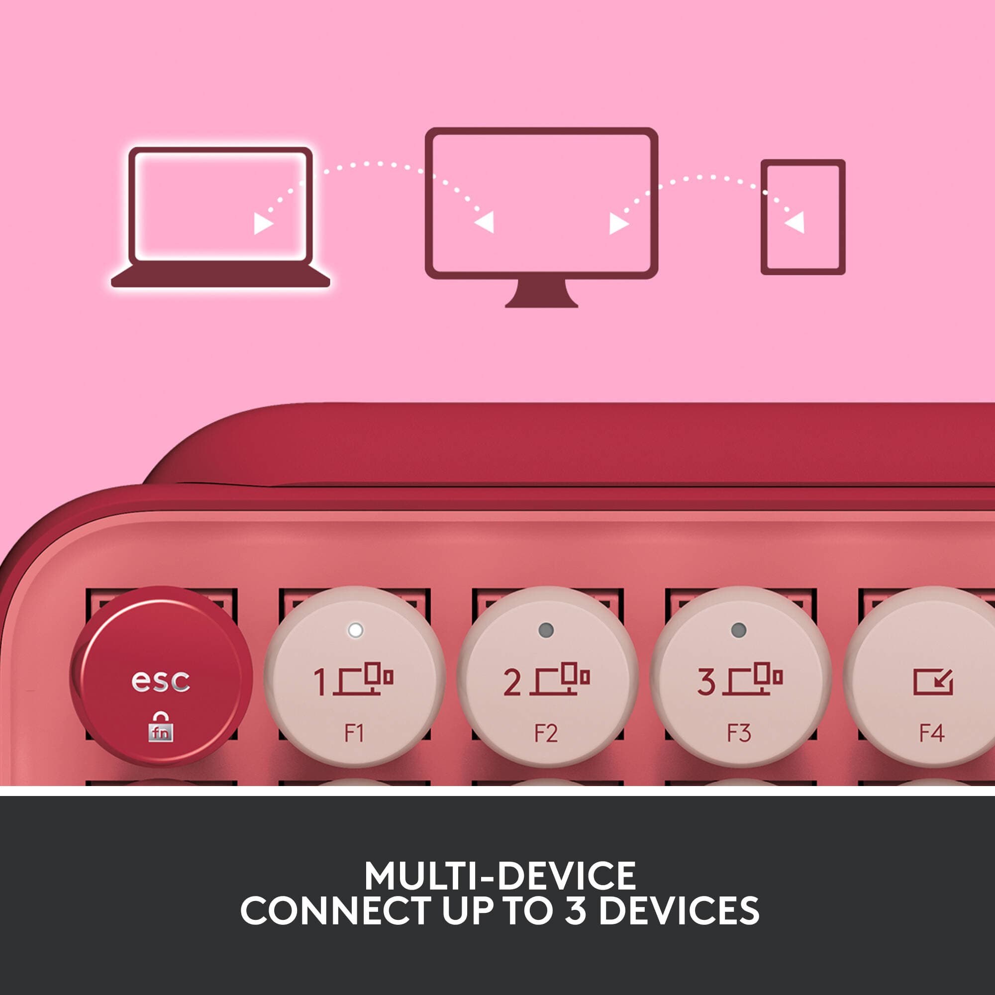 Logitech POP Keys wireless mechanical keyboard with emoji keys and compact layout