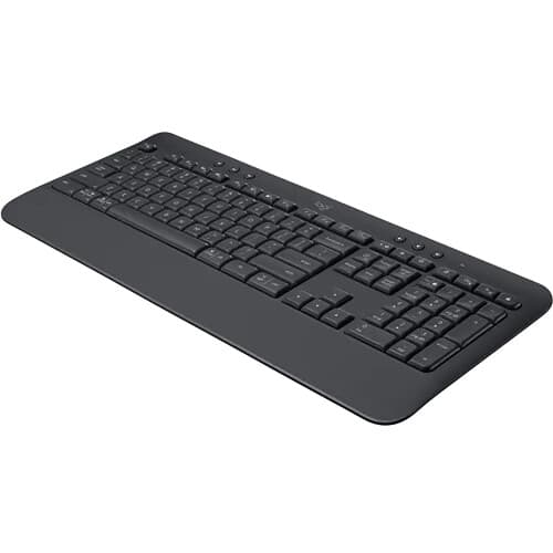 Logitech K650 Signature Wireless Keyboard in graphite with full-size layout and Bolt receiver