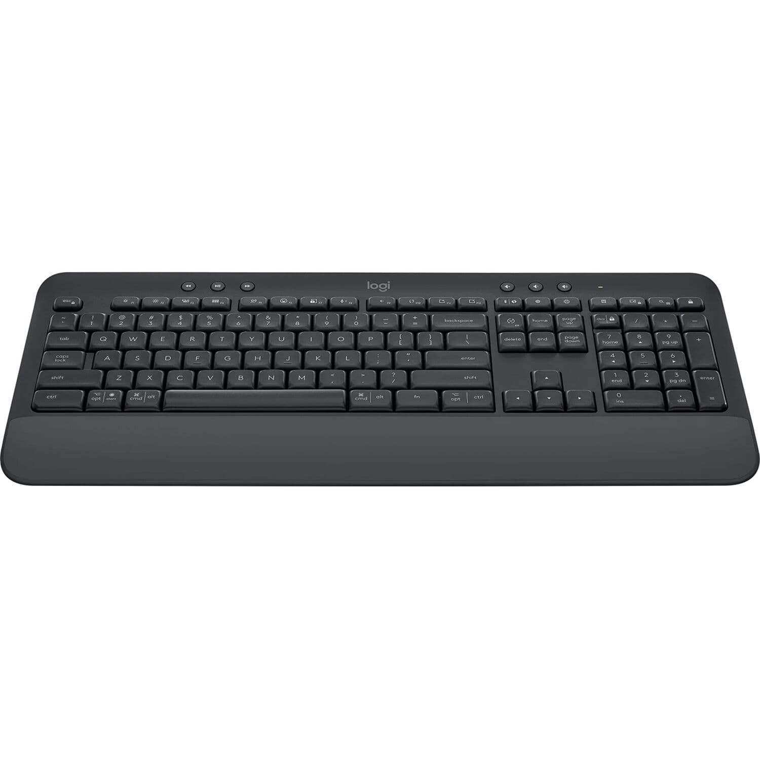 Logitech K650 Signature Wireless Keyboard in graphite with full-size layout and Bolt receiver