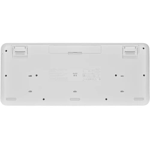 Logitech K650 Signature wireless keyboard in off-white with full-size layout and Bolt Receiver
