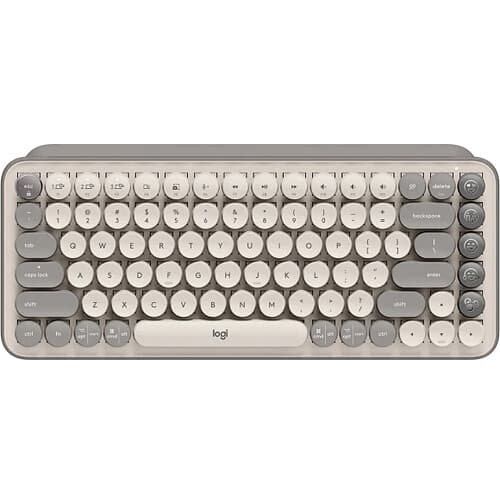 Logitech POP Keys wireless mechanical keyboard in Mist color with compact layout