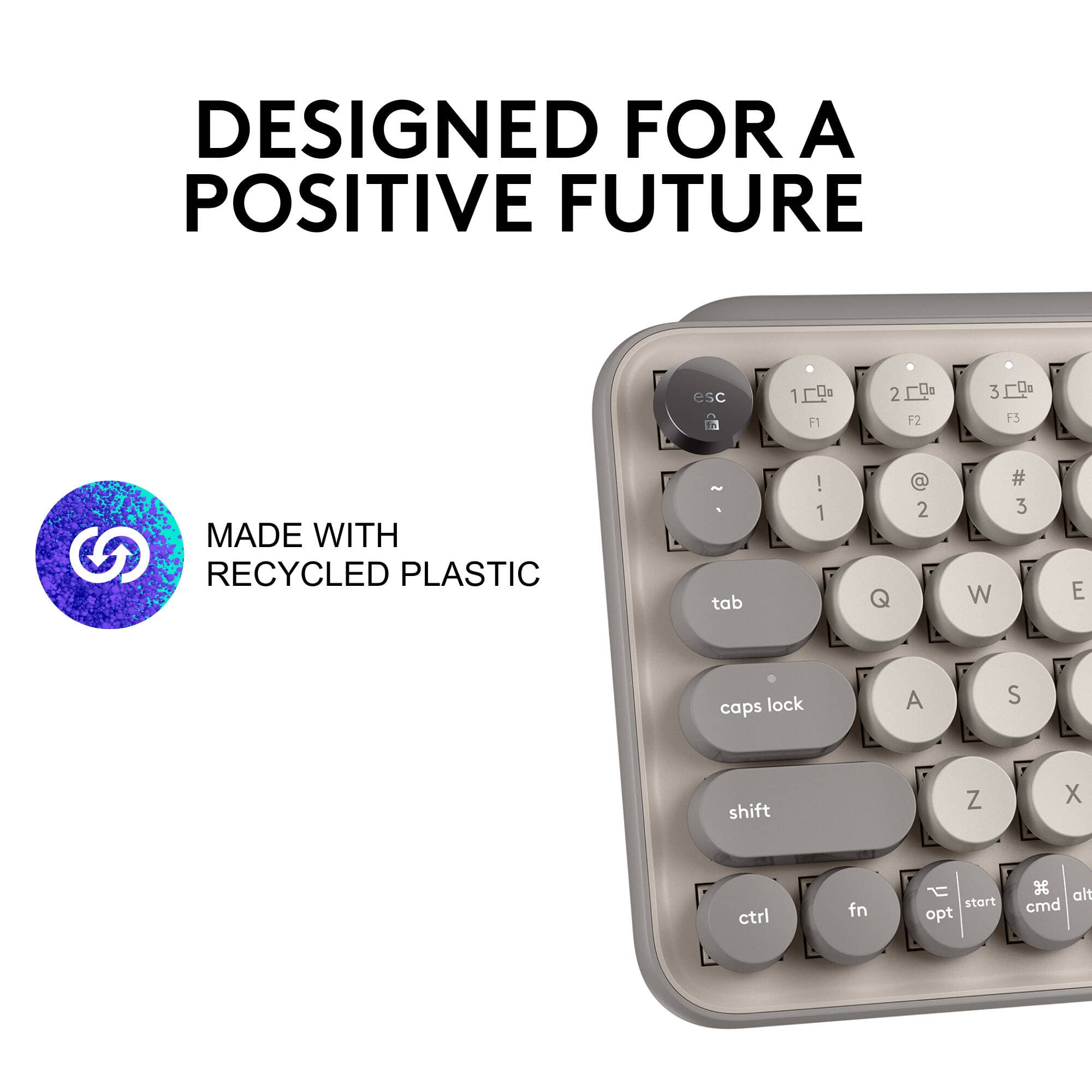 Logitech POP Keys wireless mechanical keyboard in Mist color with compact layout