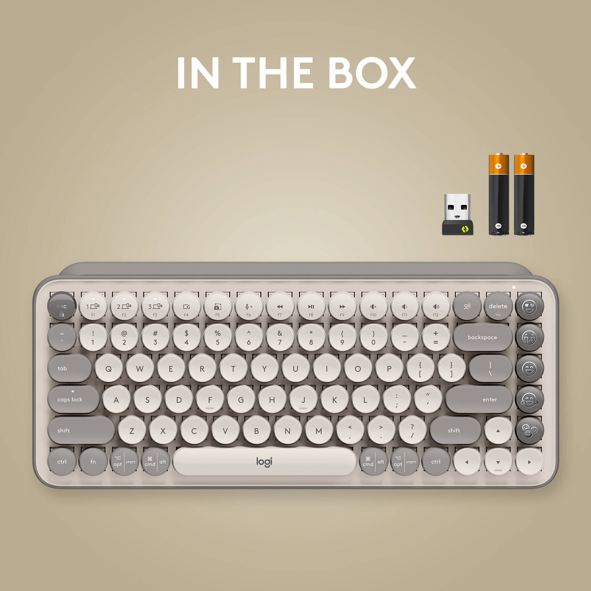 Logitech POP Keys wireless mechanical keyboard in Mist color with compact layout