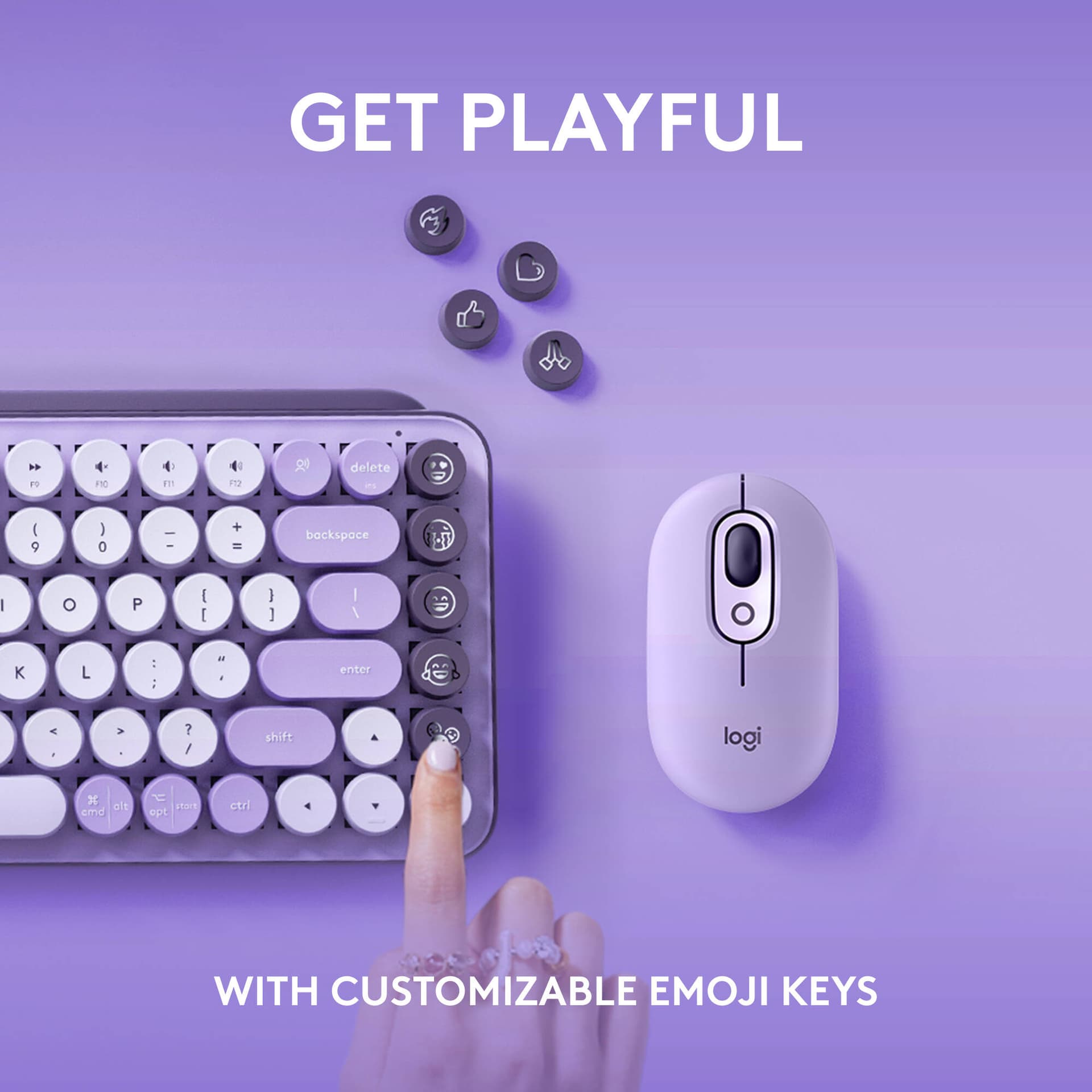 Logitech POP Keys Mechanical Wireless Keyboard in Cosmos with compact wireless design