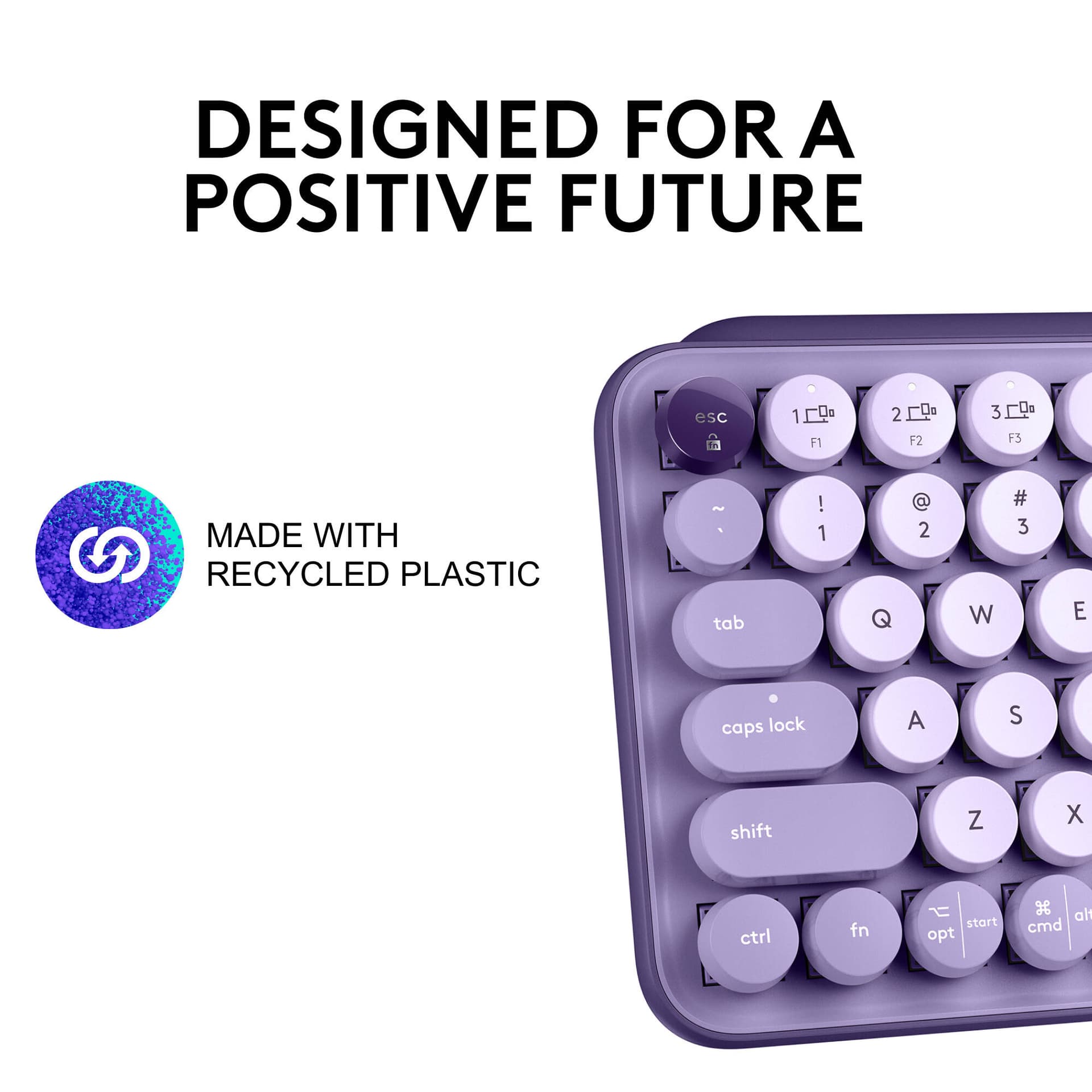 Logitech POP Keys Mechanical Wireless Keyboard in Cosmos with compact wireless design