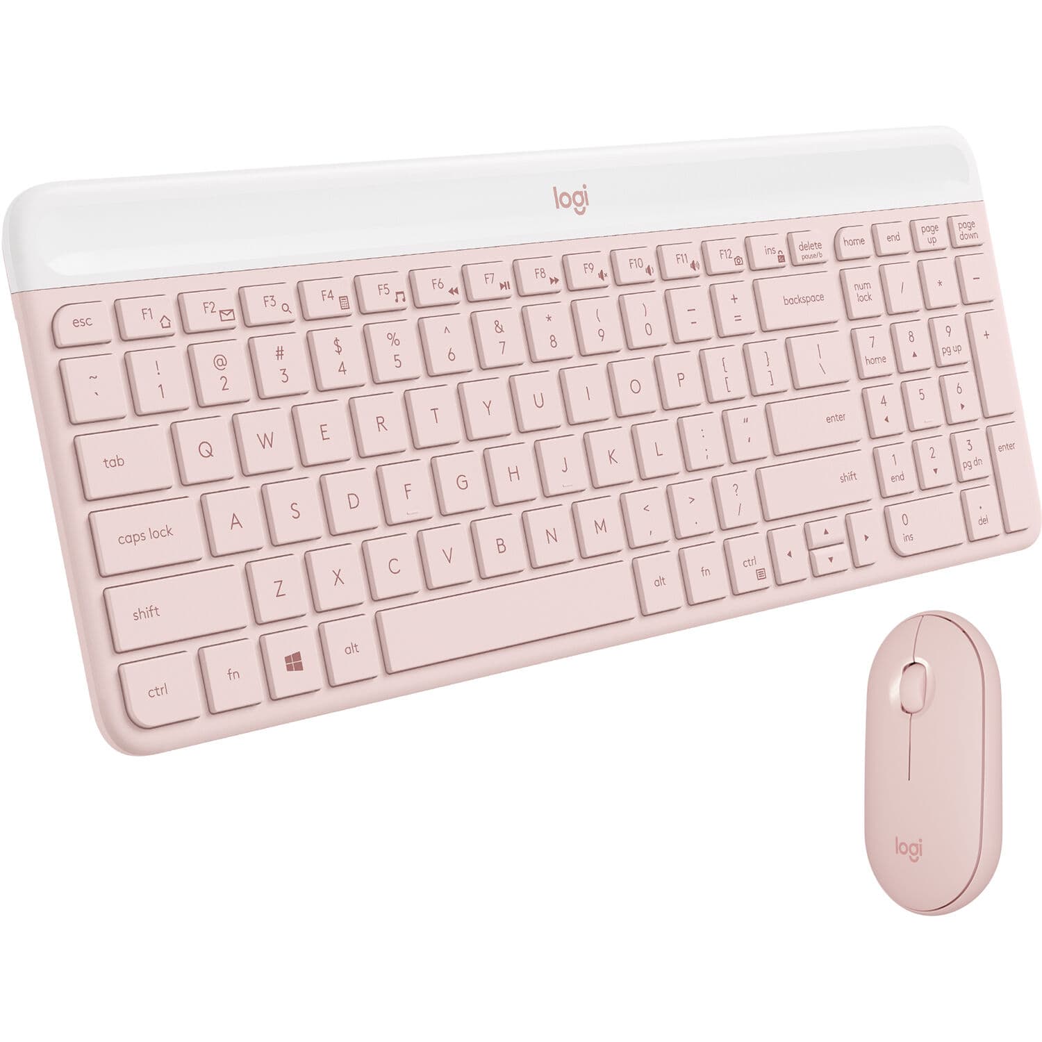 Logitech MK470 Slim Wireless Keyboard Mouse Combo | Bluetooth, Rose