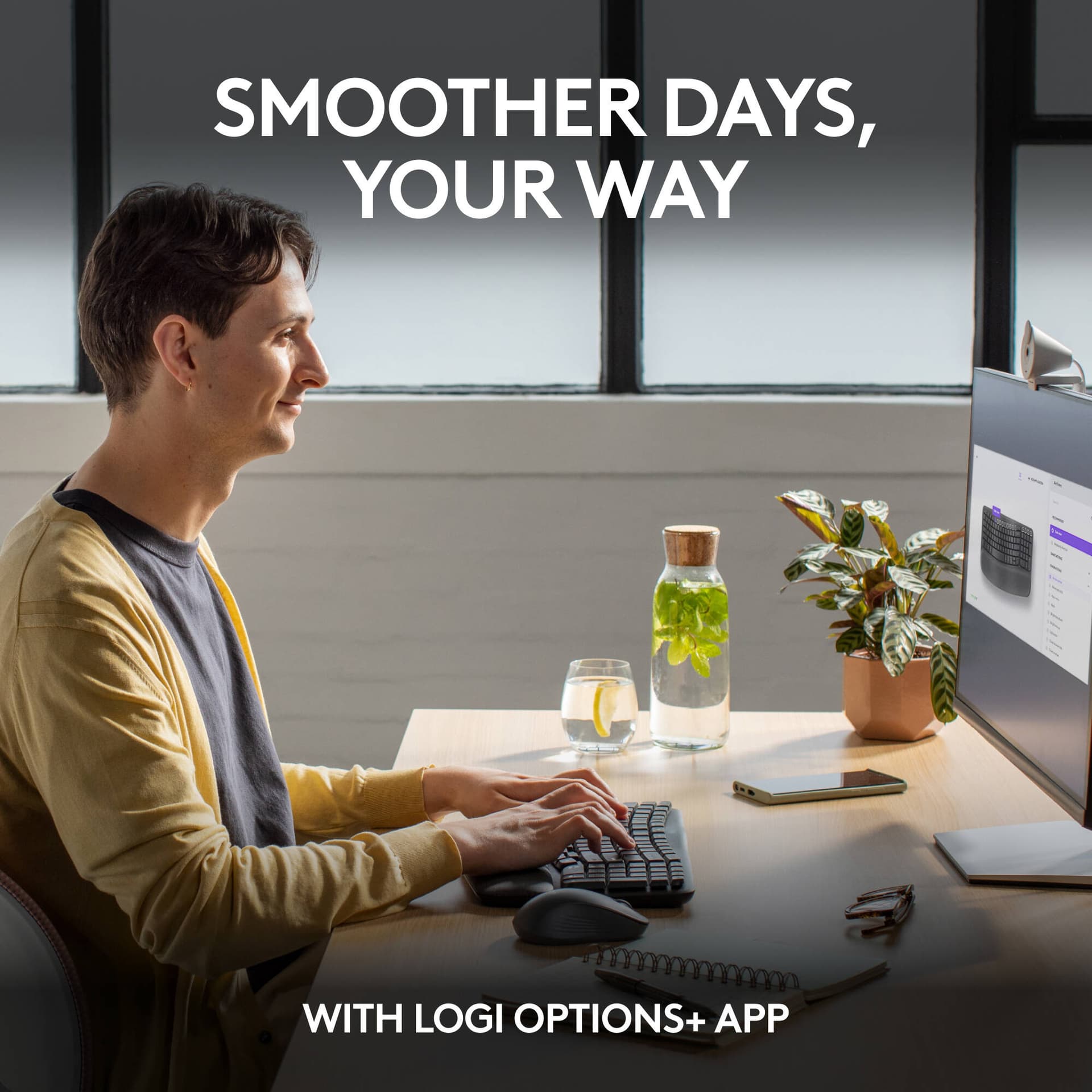 Logitech MK670 Wireless Wave Keys Combo in Graphite with wireless keyboard and mouse