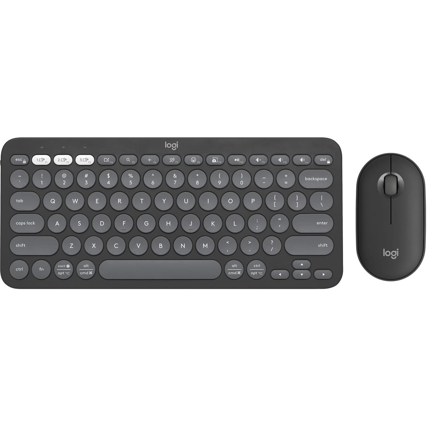 Logitech Pebble 2 Keyboard Combo Graphite | Wireless Compact Set