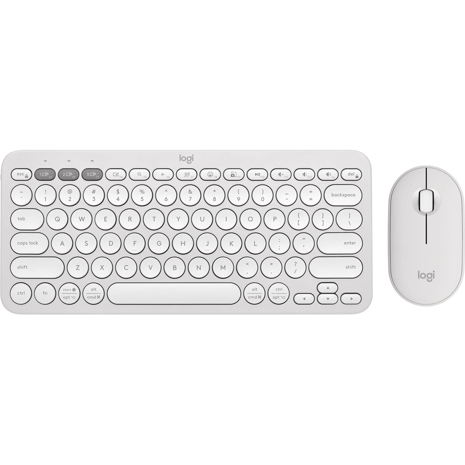 Logitech Pebble 2 Wireless Combo White | Bluetooth, Slim, PC