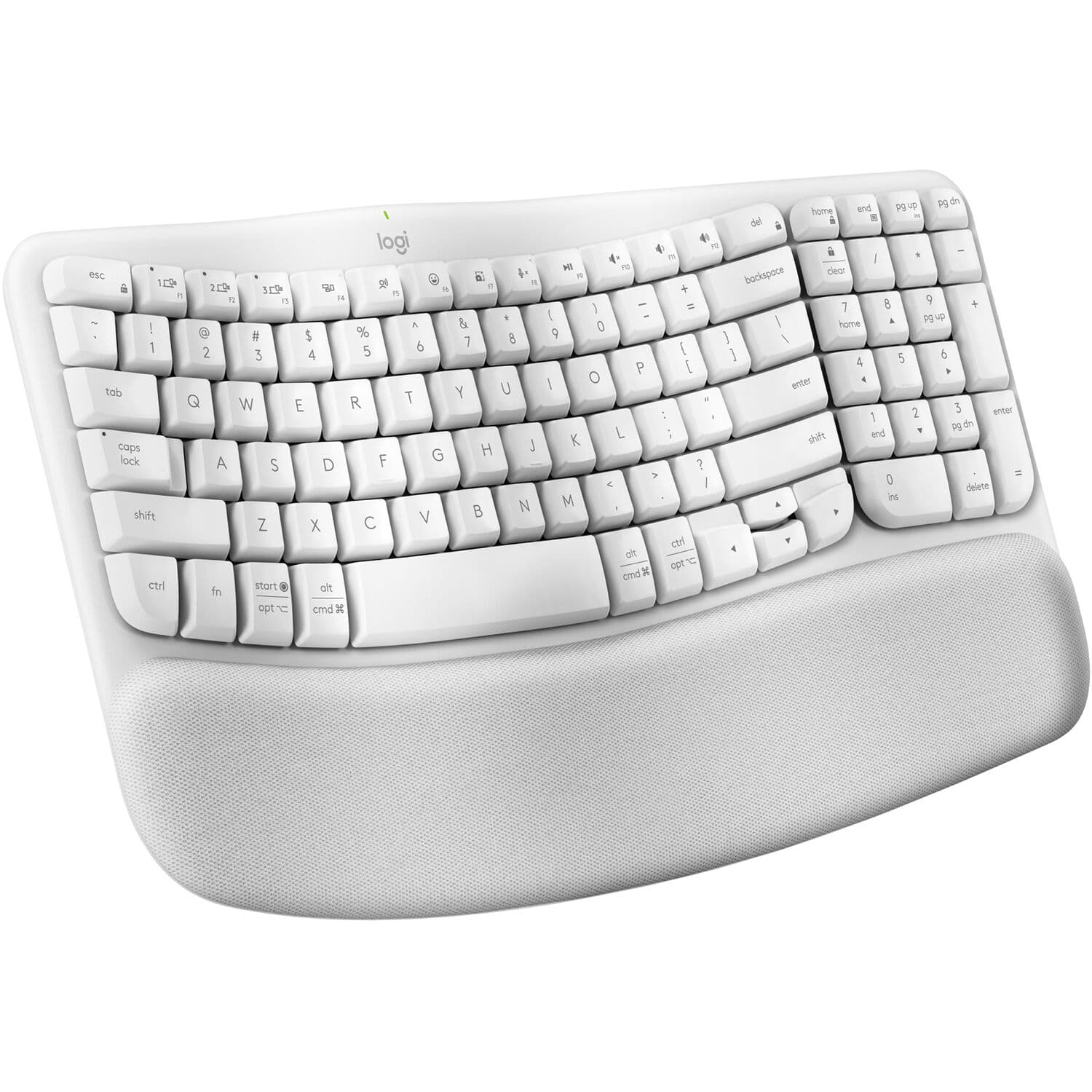 Logitech Wireless Wave Keys Keyboard Off White | Ergonomic Wireless, PC