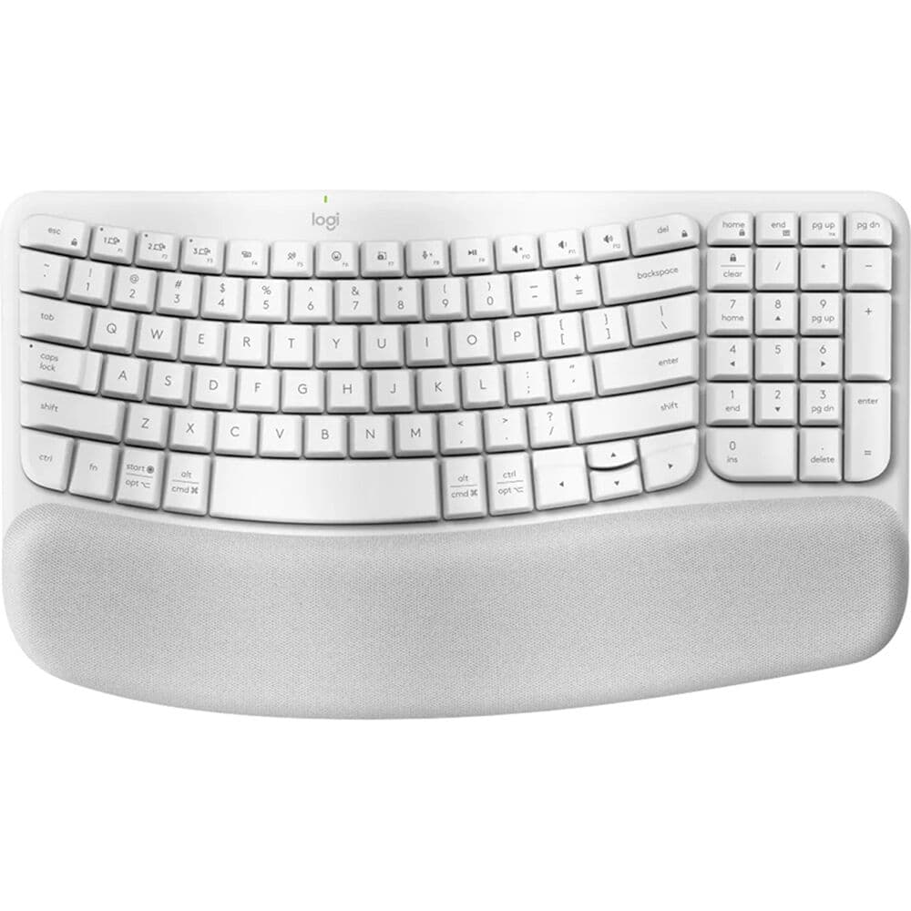 Logitech Wireless Wave Keys ergonomic wireless keyboard in Off White