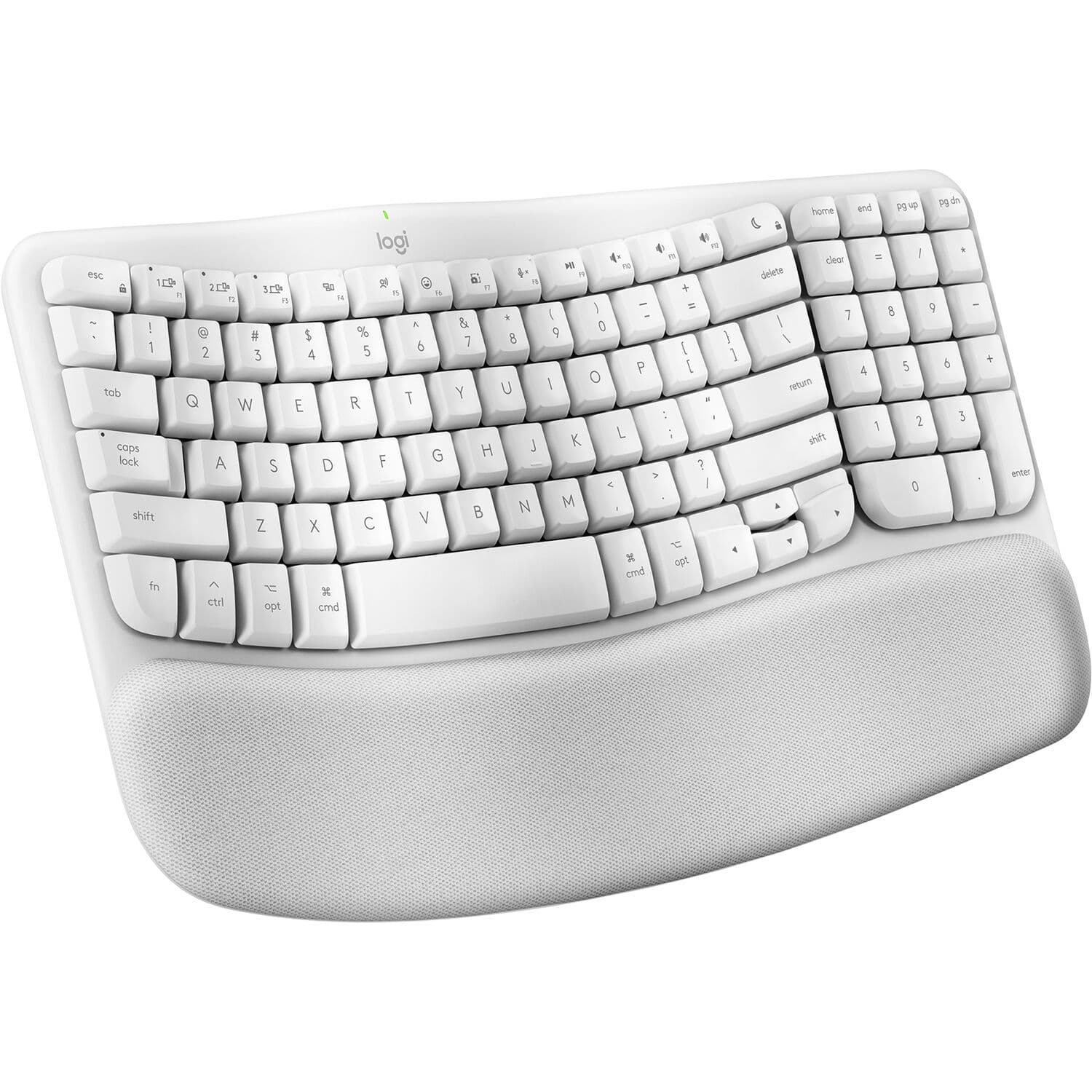 Logitech Wave Keys for Mac Wireless Keyboard, White | Ergonomic, Mac