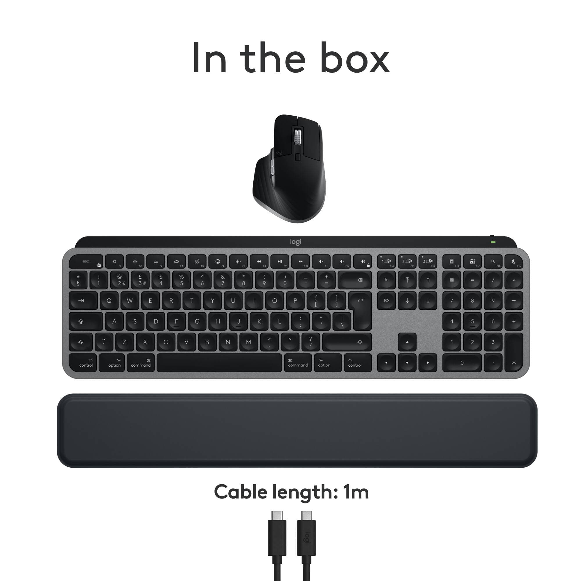 Logitech MX Keys S Combo for Mac wireless keyboard and mouse set in Grey