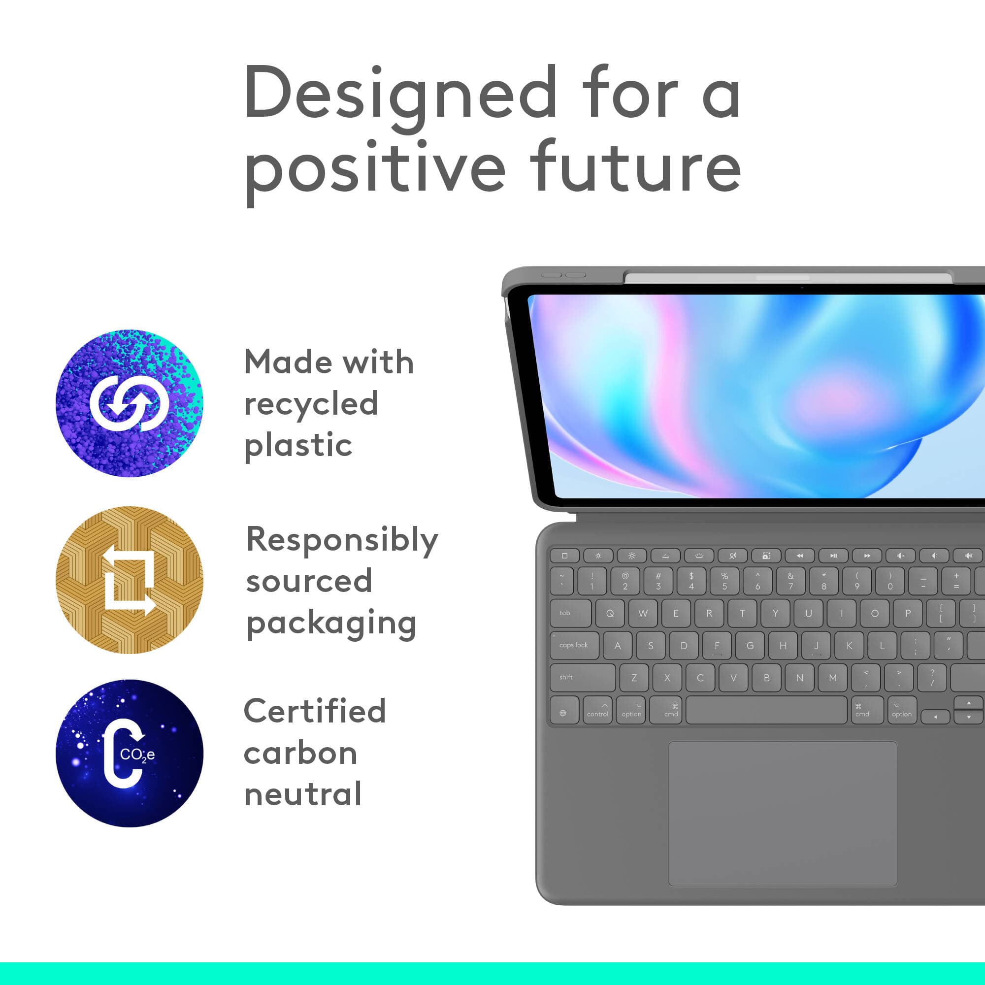 Logitech Combo Touch grey keyboard case for iPad Air 13-inch with trackpad