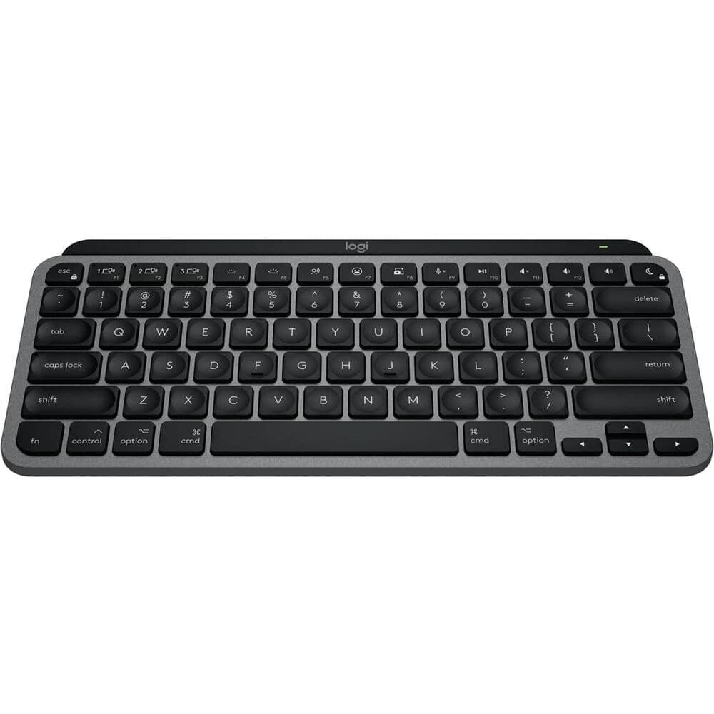 Logitech MX Keys Mini wireless keyboard for Mac in grey, compact low-profile layout