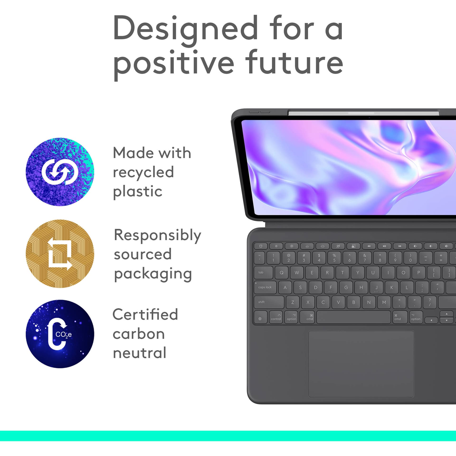 Logitech Combo Touch grey keyboard case for iPad Pro 13-inch with trackpad