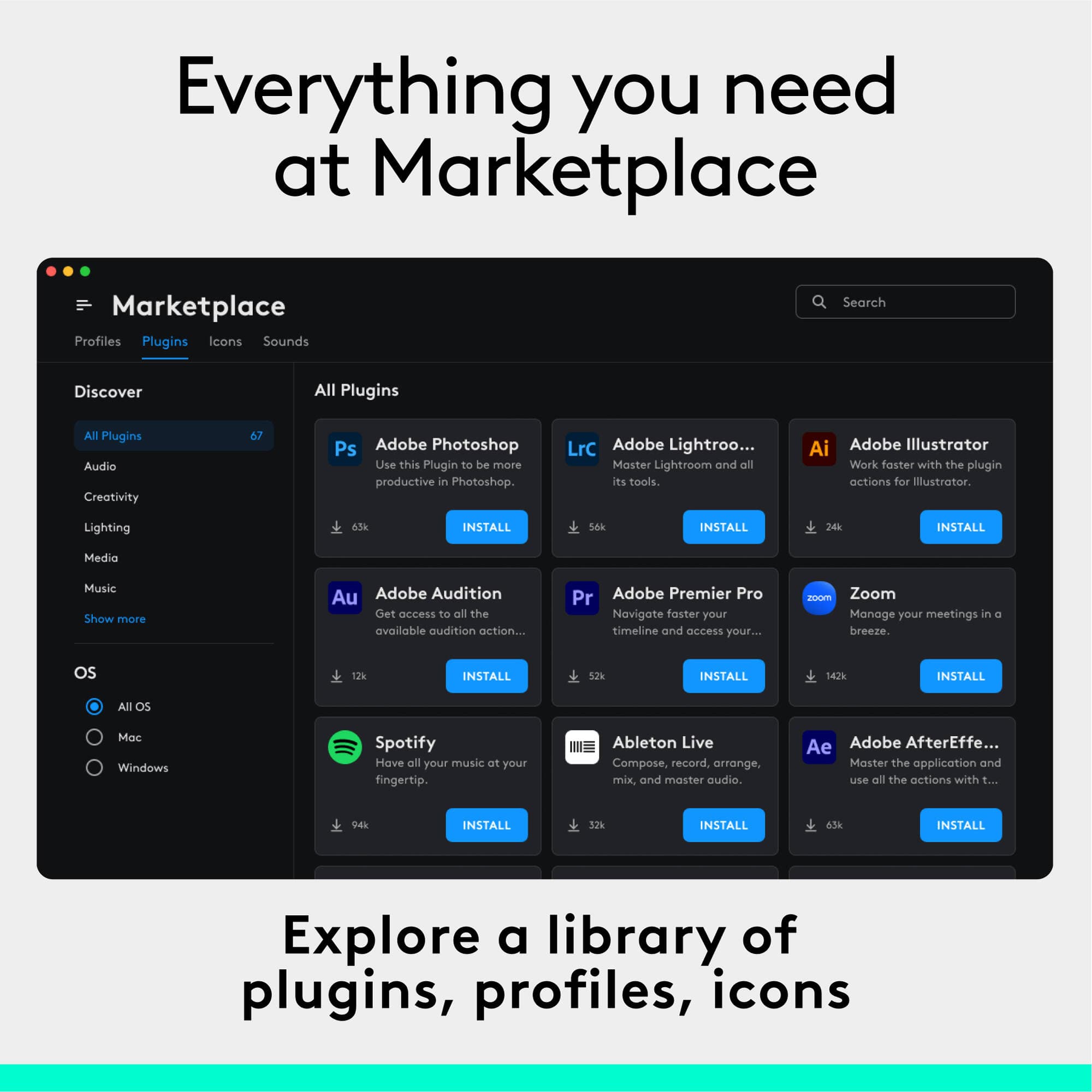 Logitech MX Creative Console Graphite desktop creative control surface