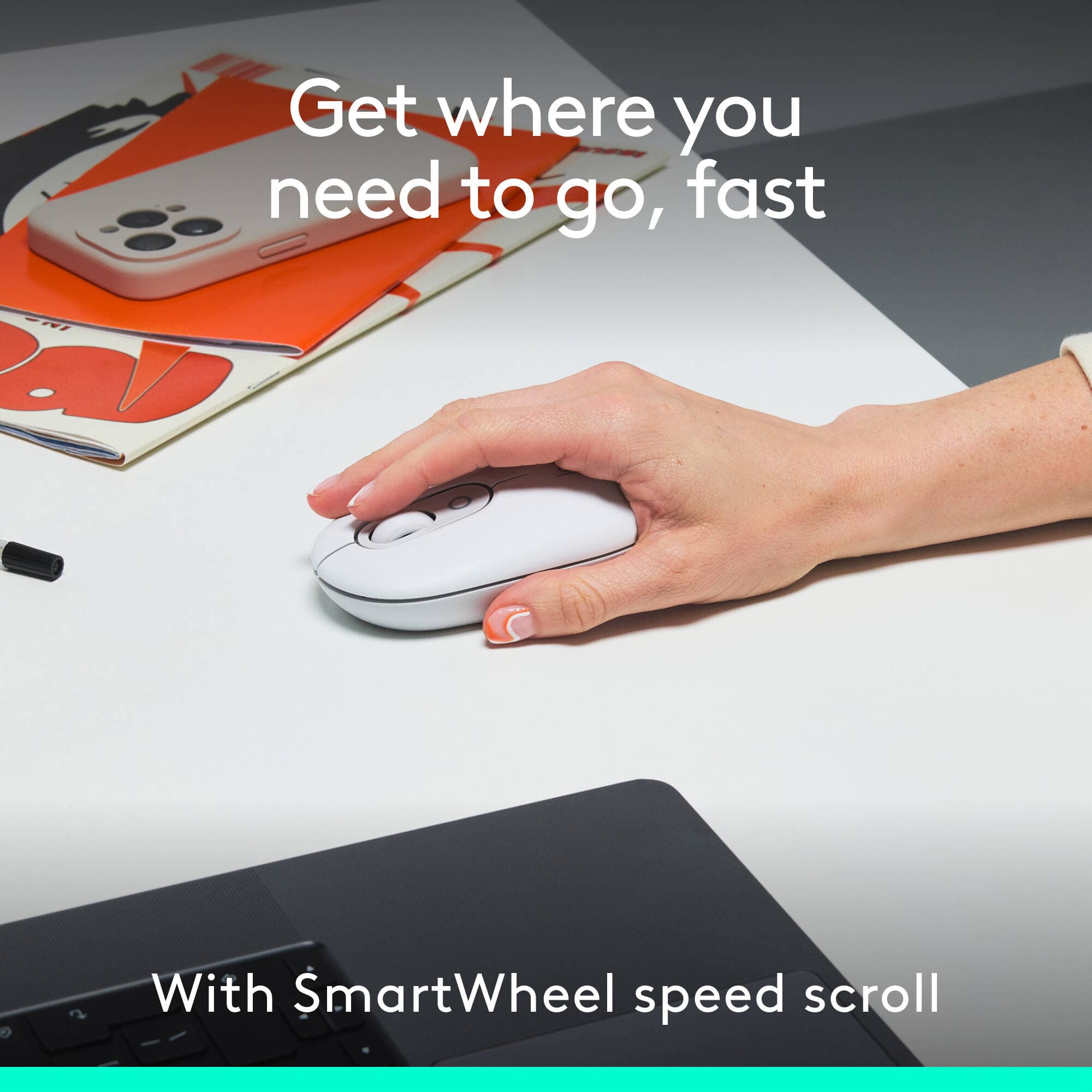 Logitech POP Icon Combo White Orange wireless keyboard and mouse set