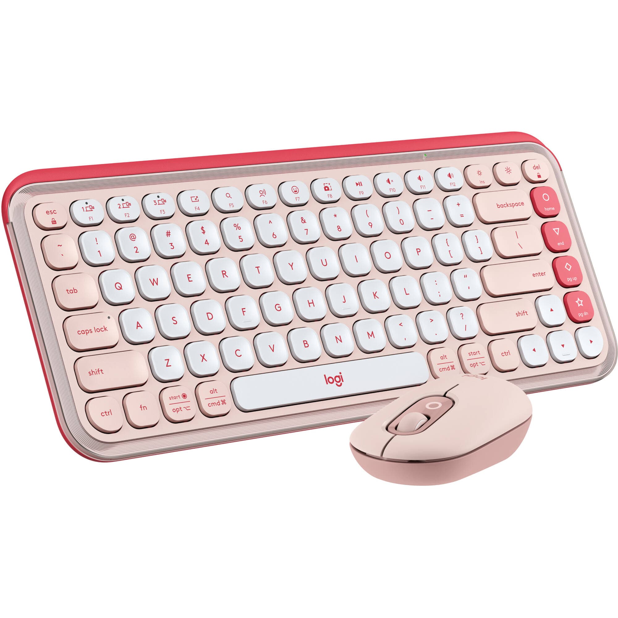 Logitech POP Icon Combo Rose Off White | Wireless Keyboard Mouse Set