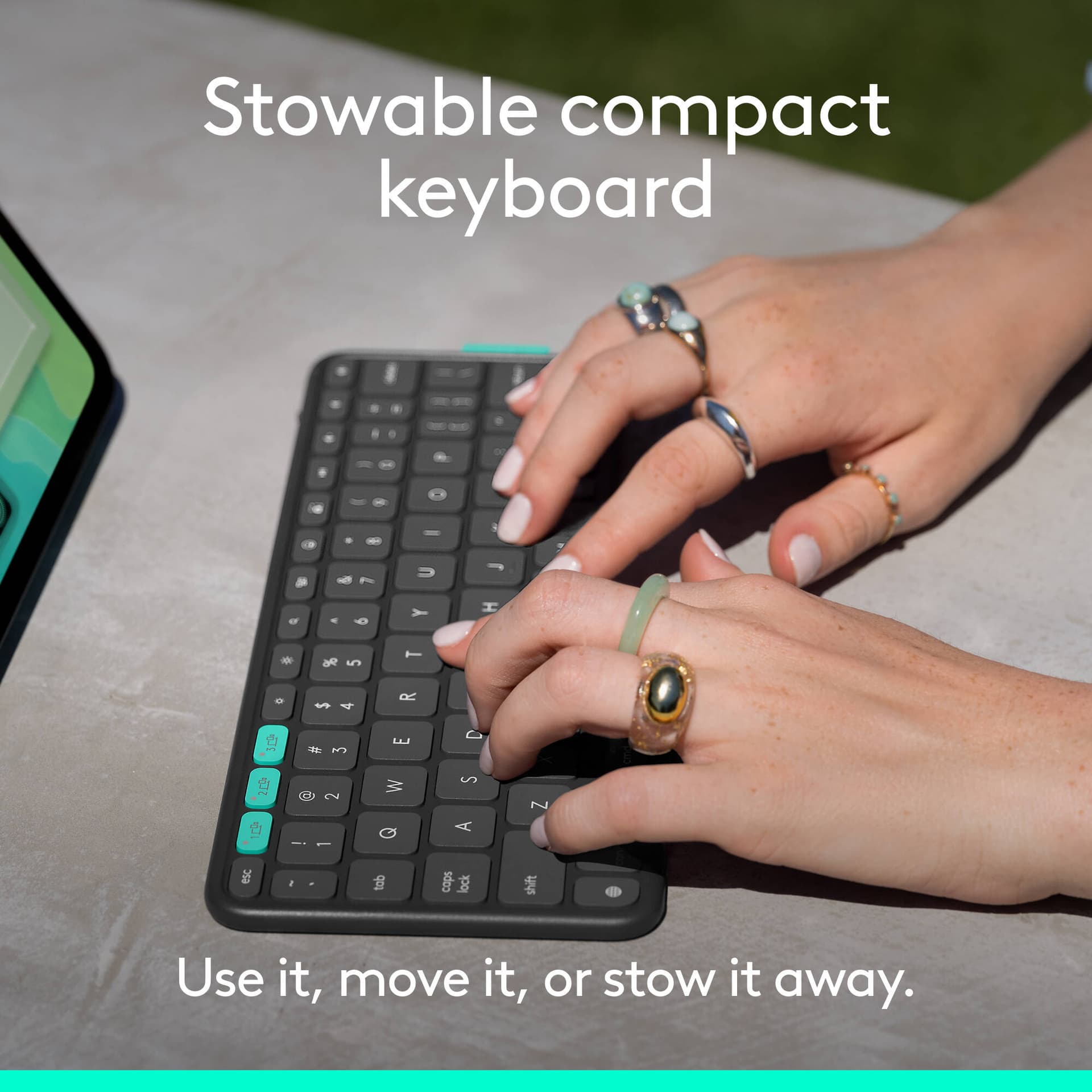 Logitech Flip Folio for iPad Air and iPad Pro 11-inch in Graphite with stowable keyboard