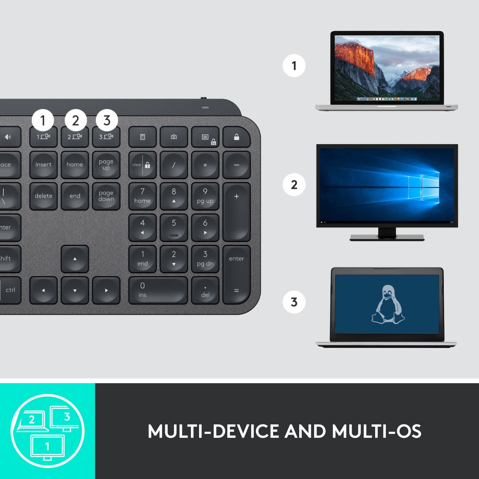 Logitech MX Keys for Business BOLT wireless keyboard in graphite