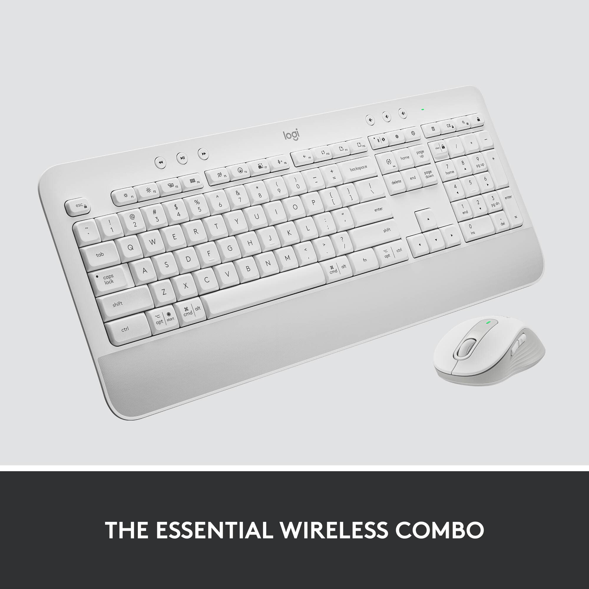 Logitech MK650 Combo B2B wireless keyboard and mouse in off white for business use