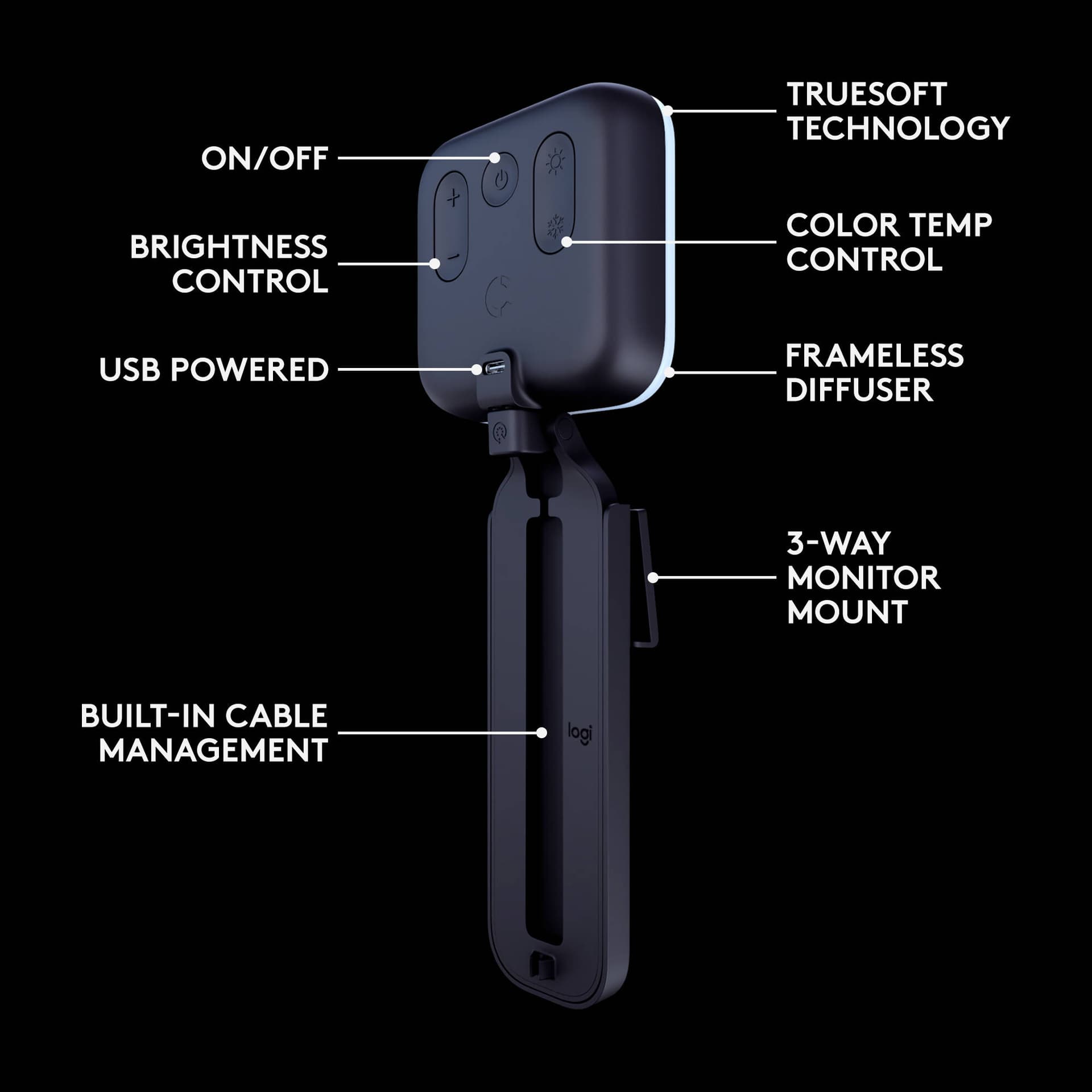 Logitech Litra Glow streaming light for video calls and livestreaming on a desktop setup