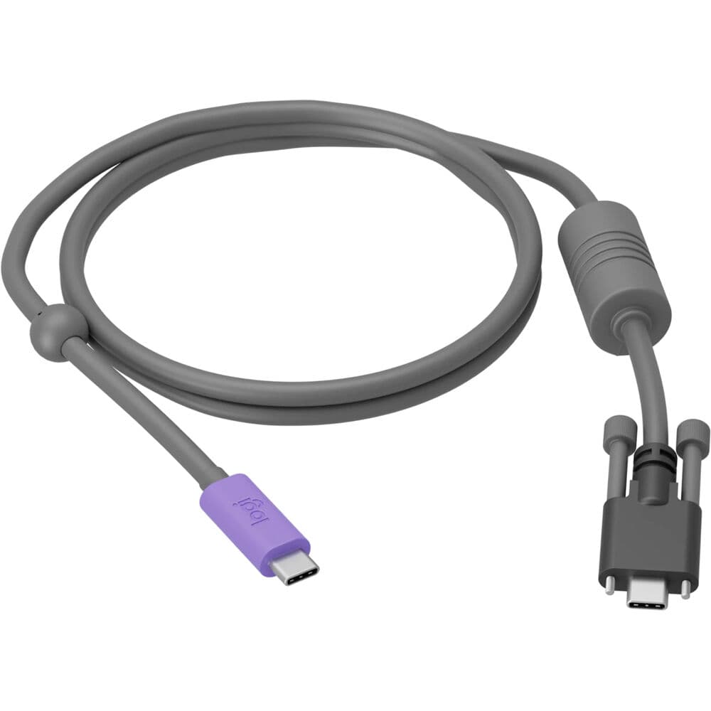 Purple Logitech Extend 15 ft Cat 6a RJ-45 patch cable with snagless boots