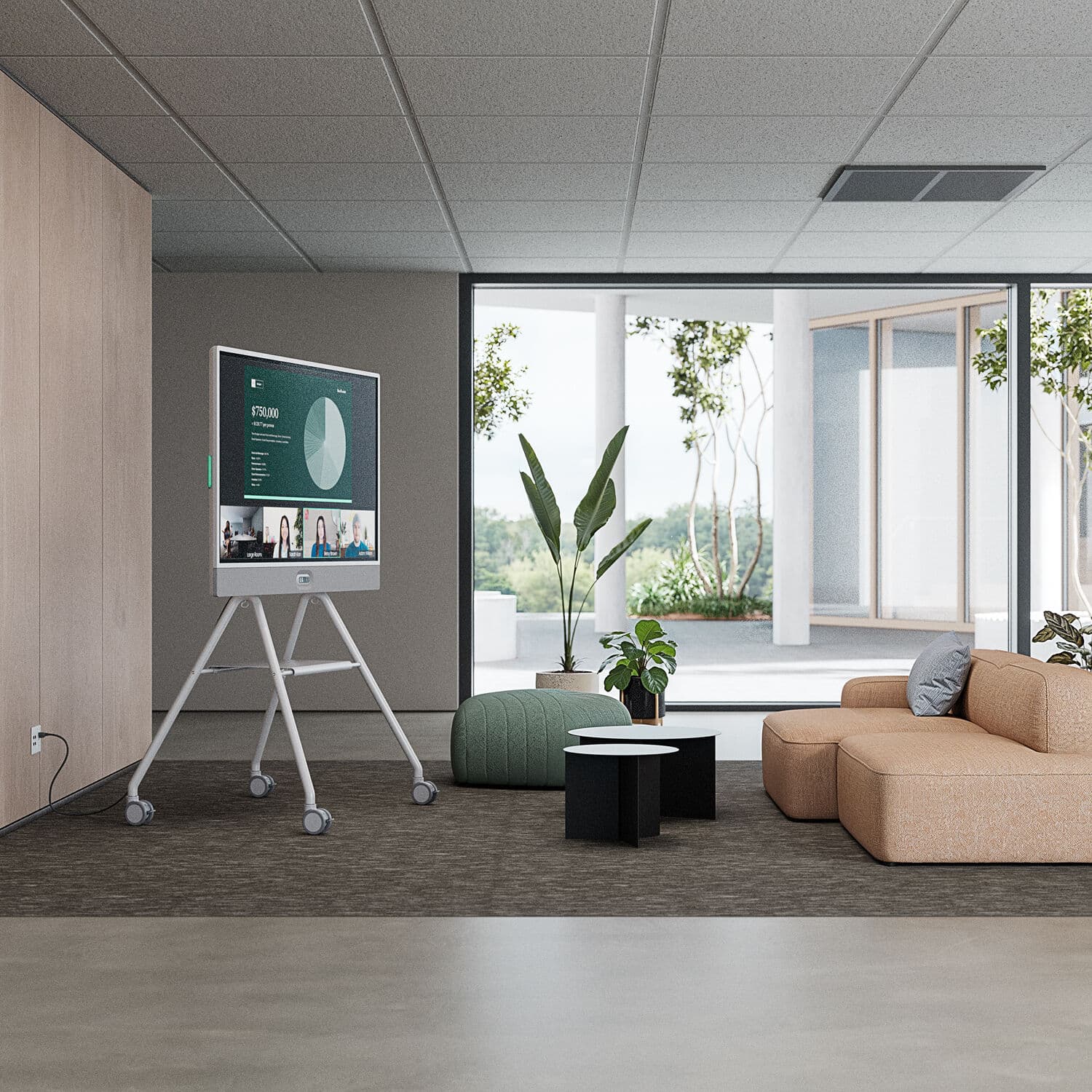 Logitech Rally Board 65 Cart for mobile collaboration display deployment