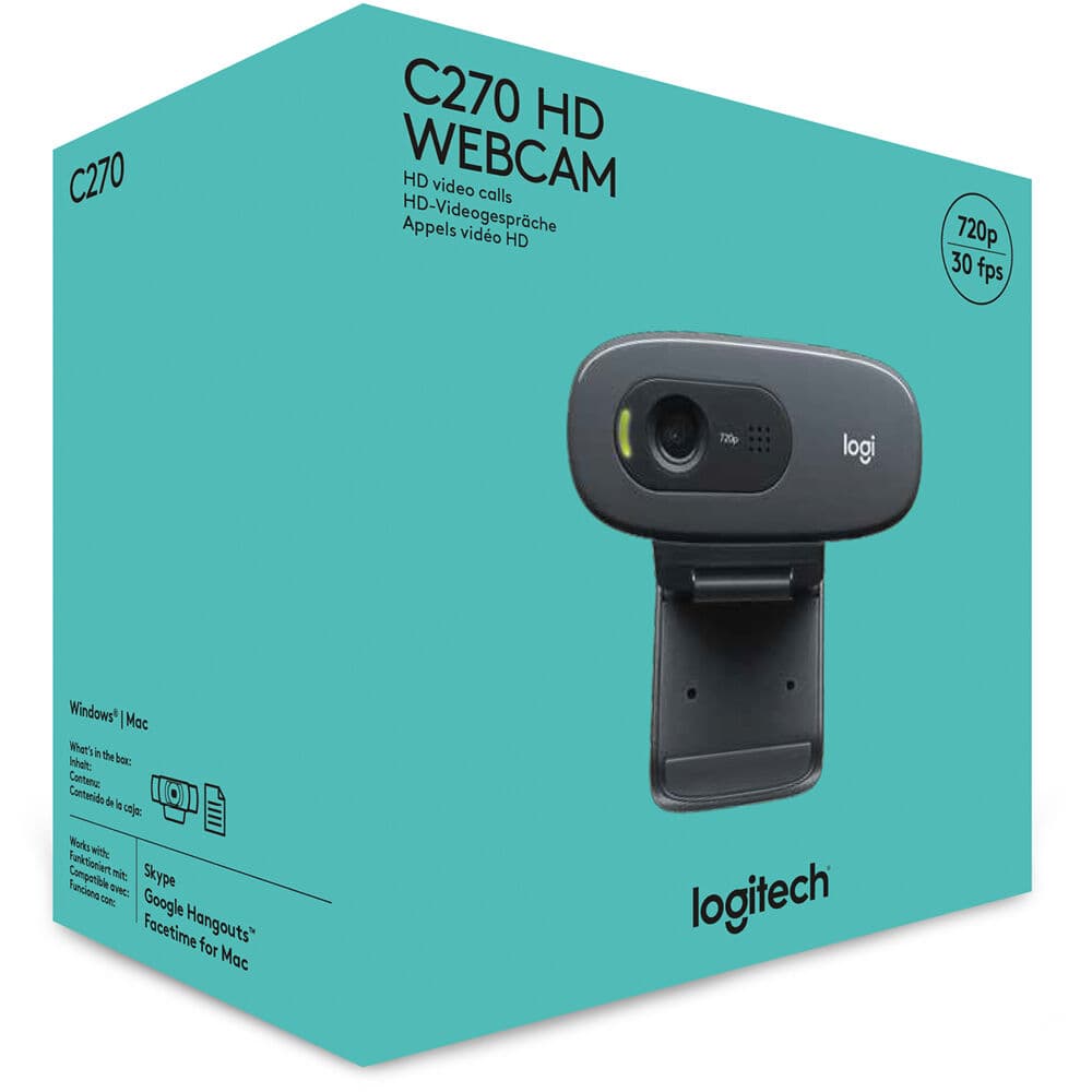Logitech Webcam C270 compact USB webcam for HD 720p video calls