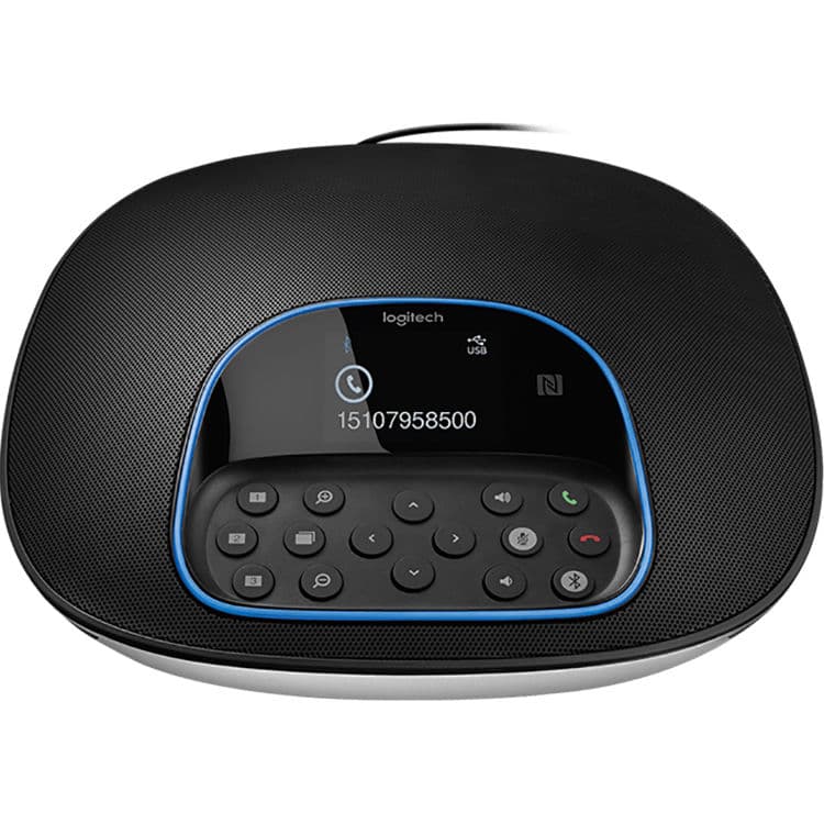 Logitech GROUP video conference system with two extended microphones for conference rooms