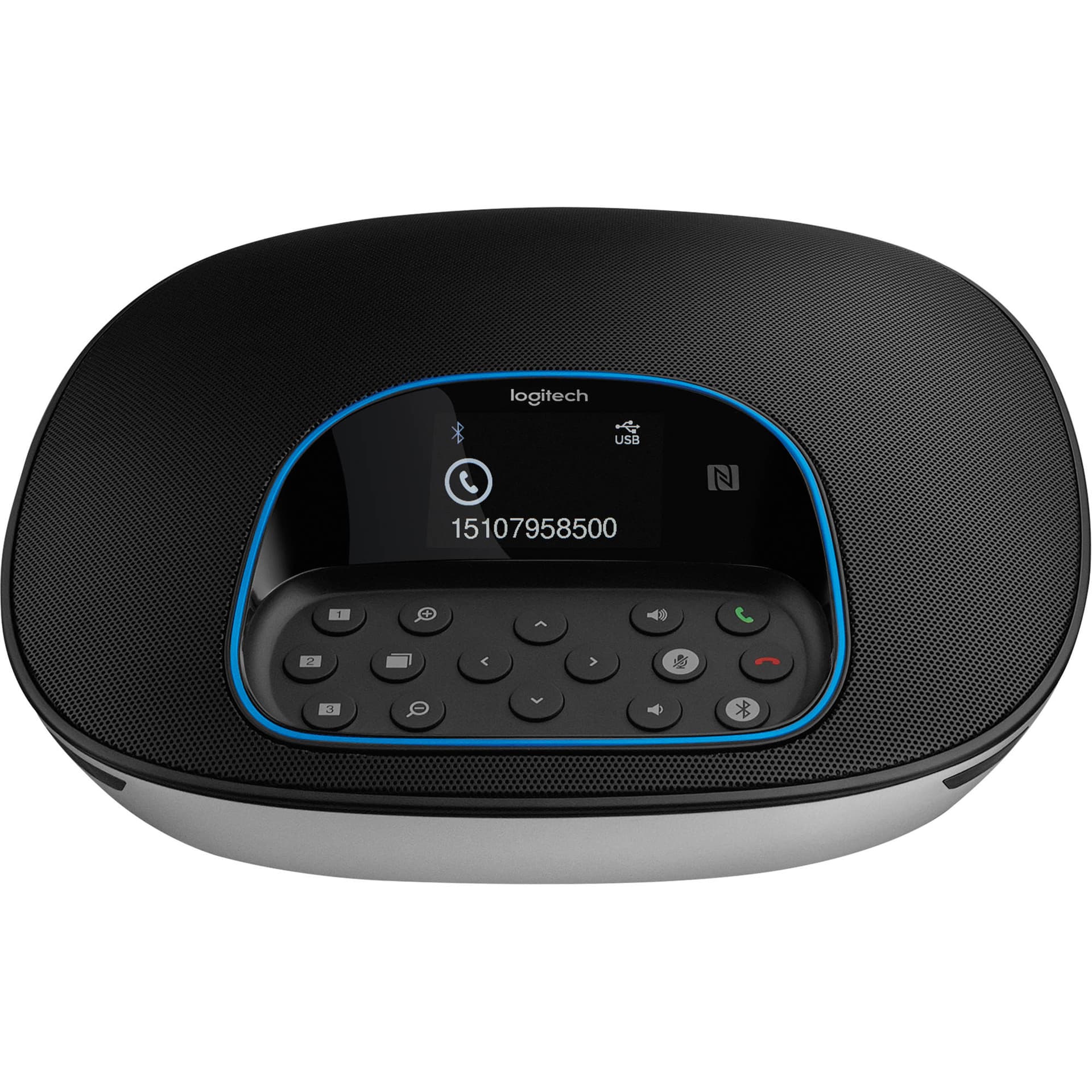 Logitech GROUP video conference system with two extended microphones for conference rooms