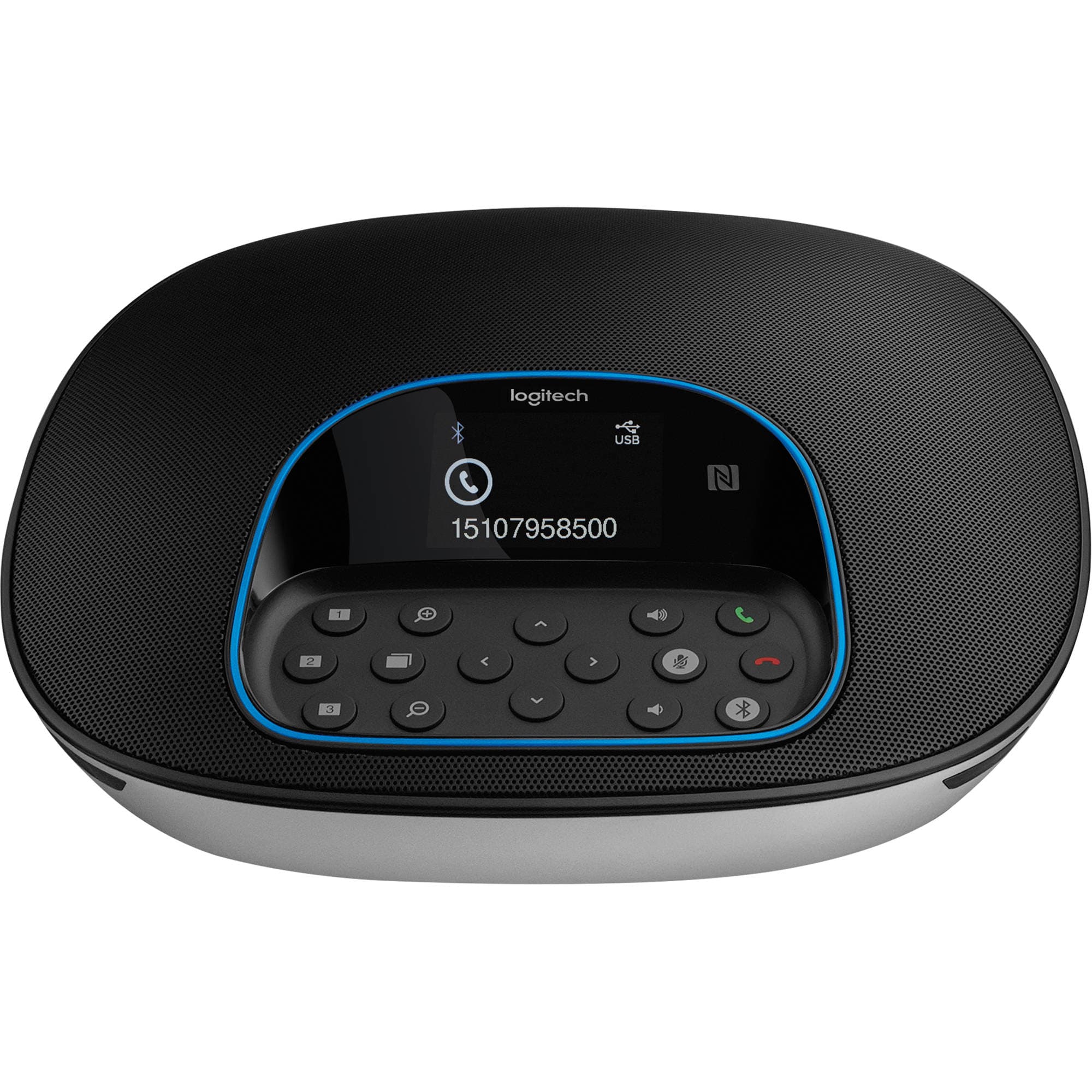 Logitech GROUP video conference system with two extended microphones for conference rooms