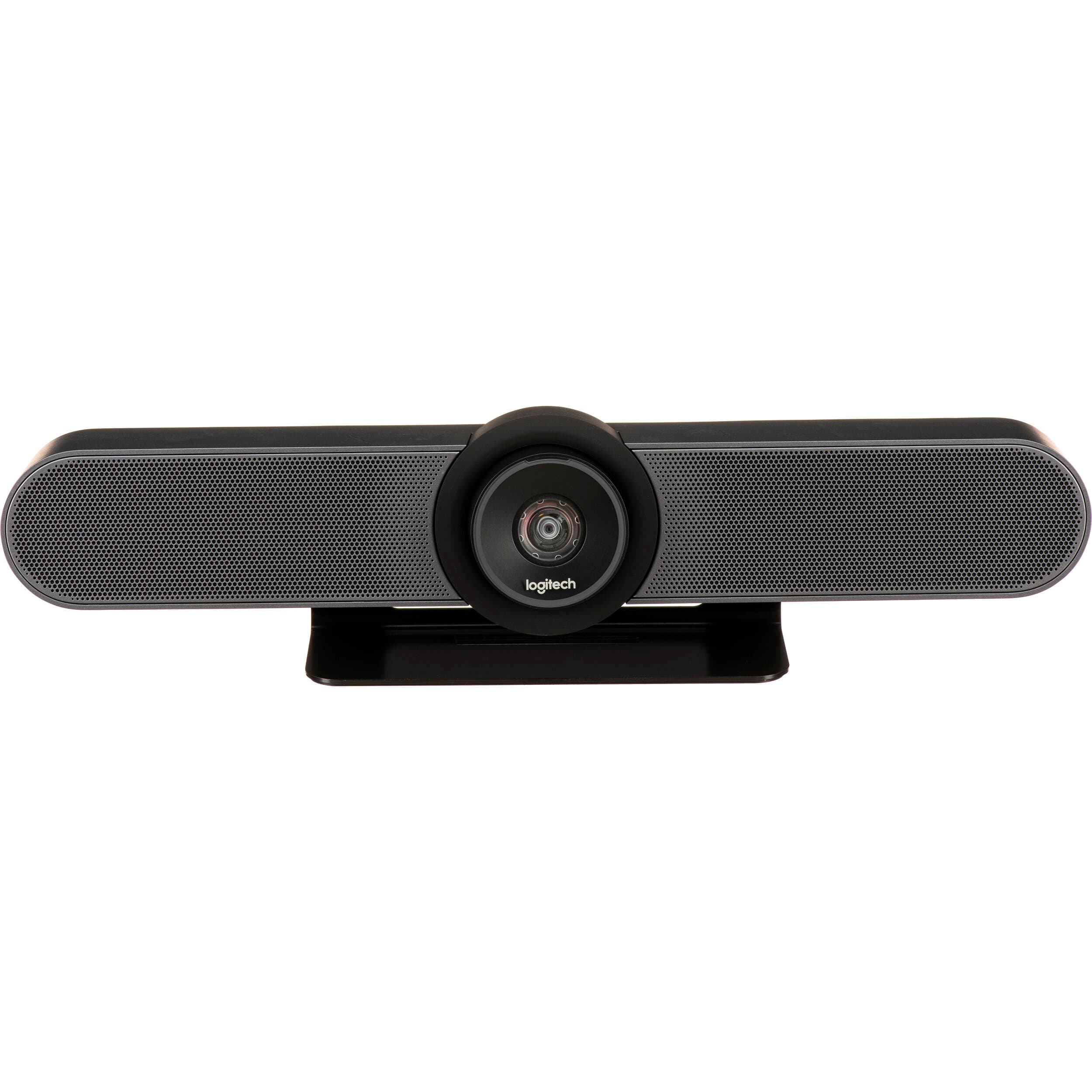 Logitech MeetUp conference camera with 120 degree field of view and 4K optics for huddle rooms