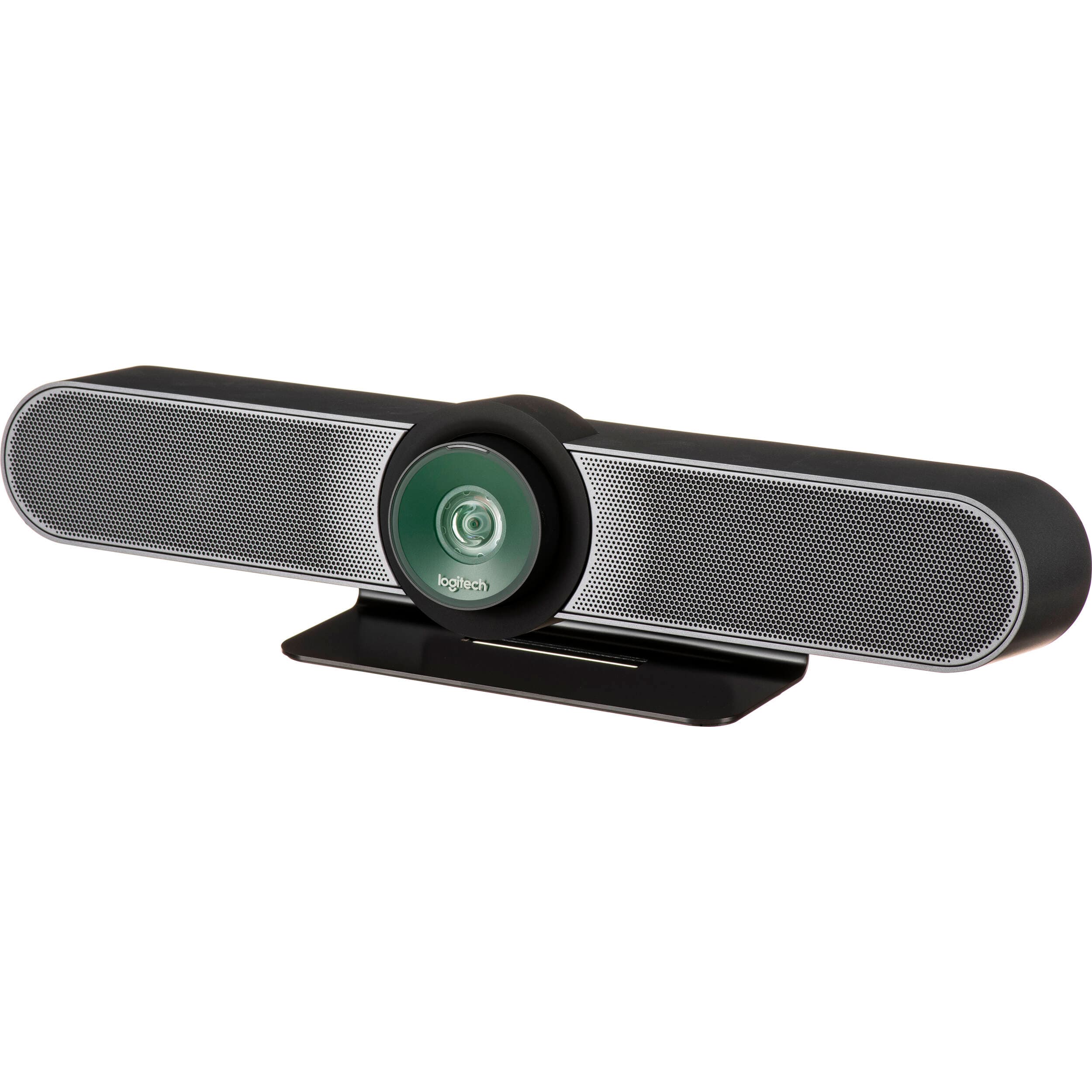 Logitech MeetUp conference camera with 120 degree field of view and 4K optics for huddle rooms