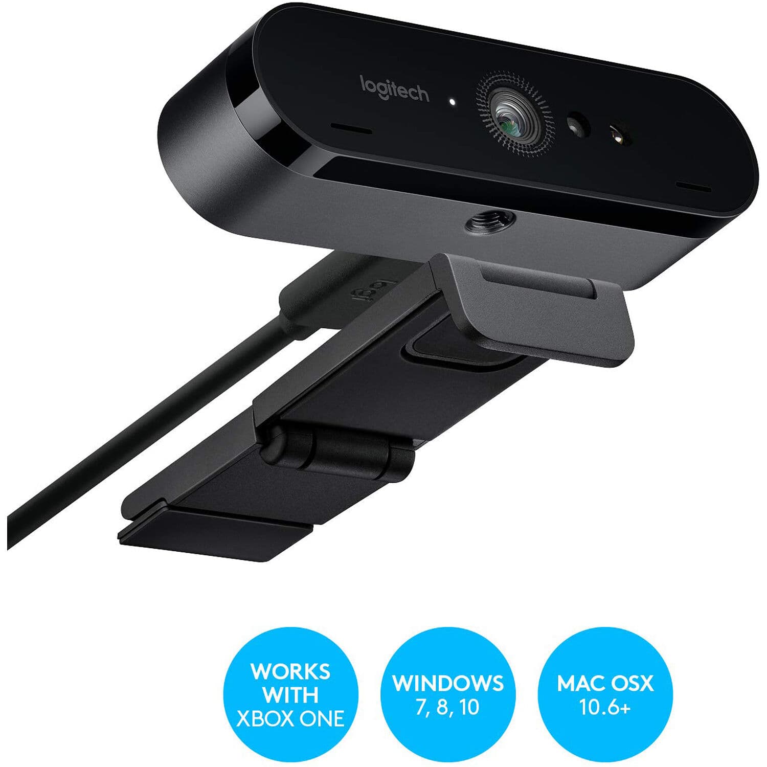 Logitech Brio 4K Pro Webcam with 4K video, HDR, autofocus, and 5x digital zoom
