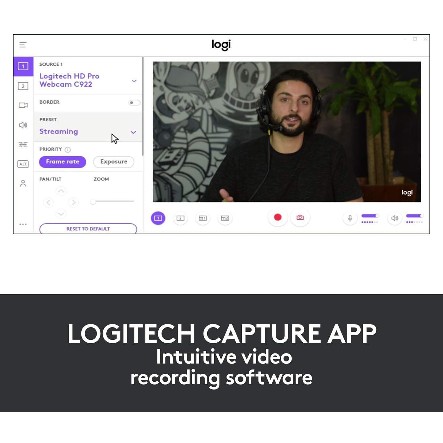 Logitech Brio 4K Pro Webcam with 4K video, HDR, autofocus, and 5x digital zoom