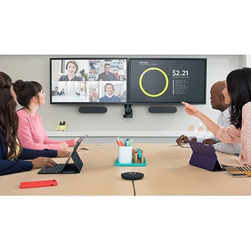 Logitech Rally Plus conference camera for boardroom video meetings