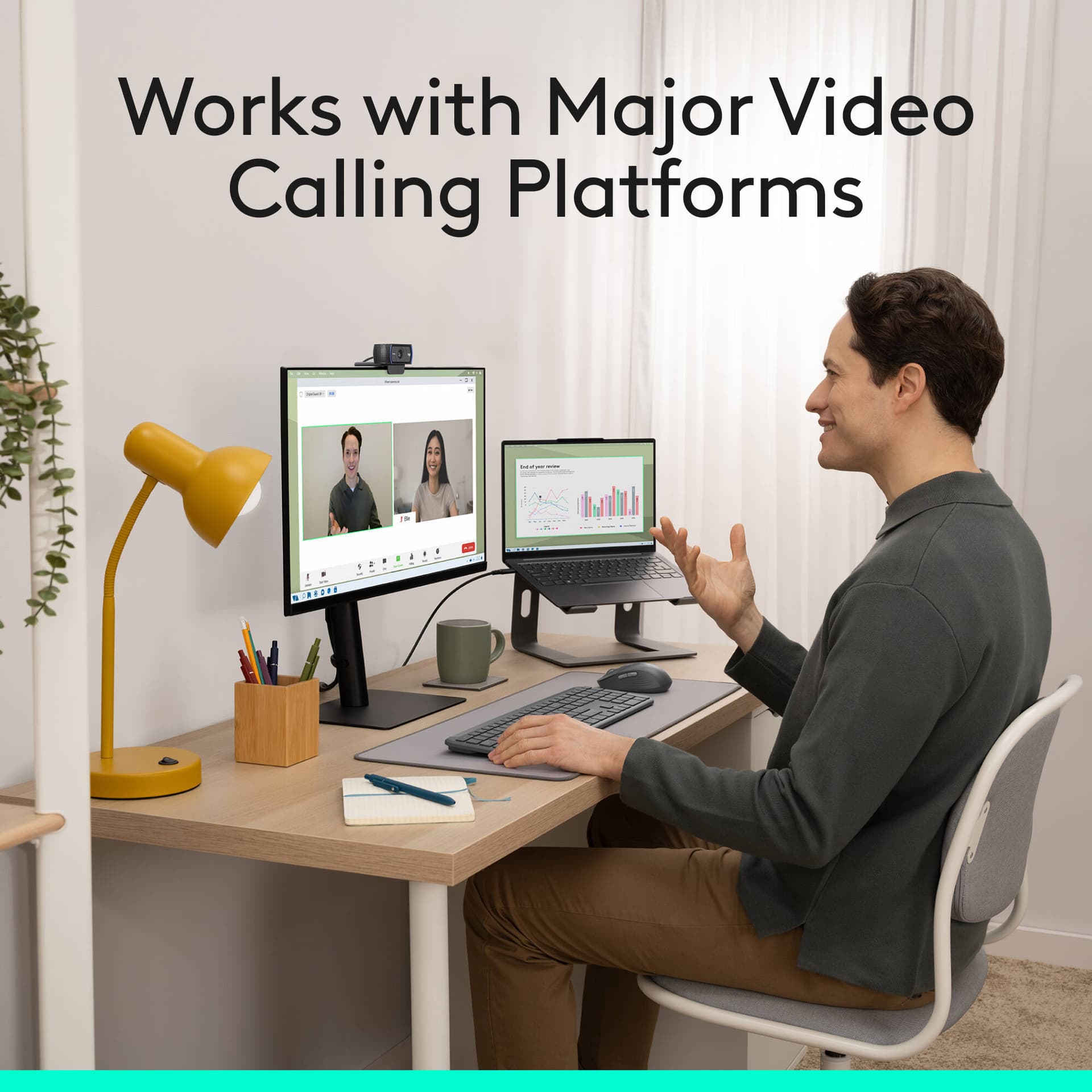 Logitech Pro HD Webcam C920S with 1080P video, dual microphones, and privacy shutter